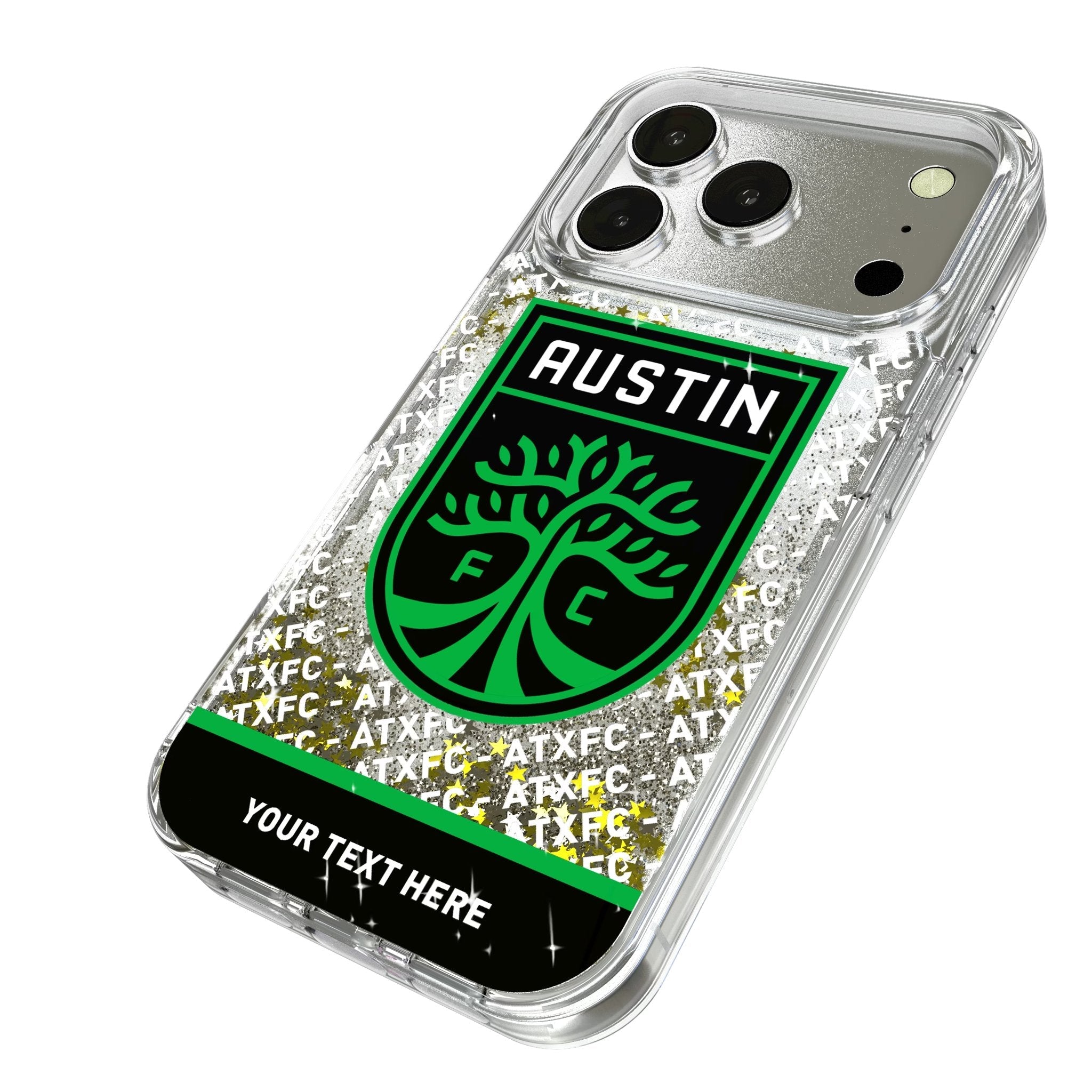 Austin FC Personalized EndZone Plus Glitter Phone Case for Apple iPhone 17 Series
