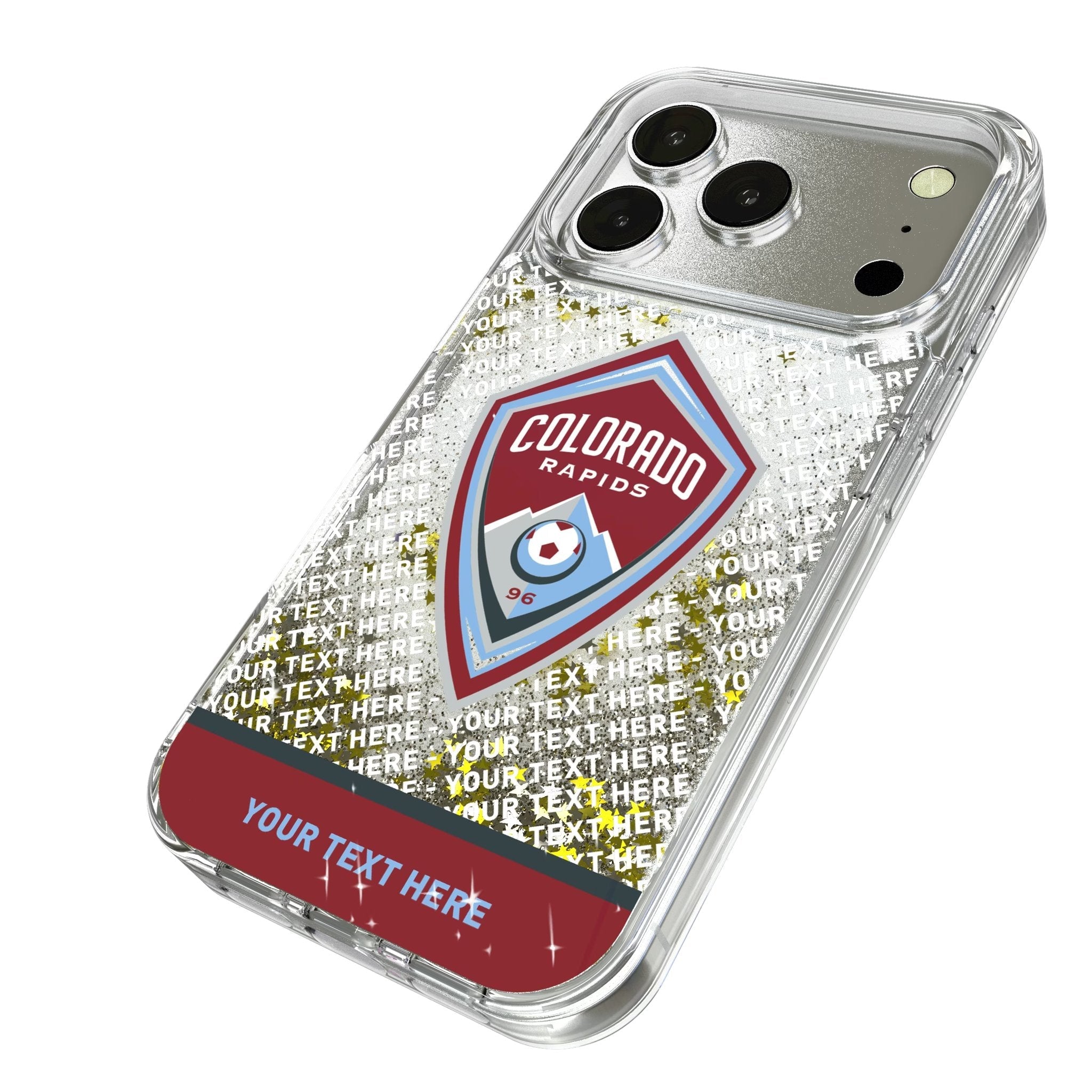 Colorado Rapids Personalized EndZone Plus Glitter Phone Case for Apple iPhone 17 Series