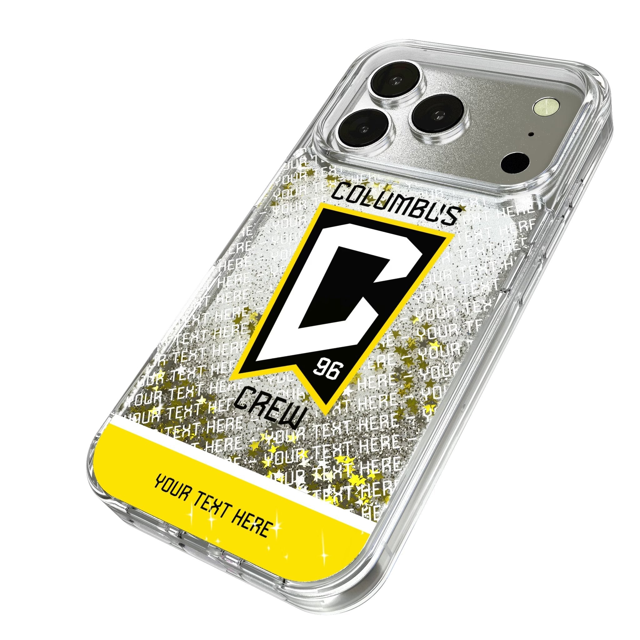 Columbus Crew Personalized EndZone Plus Glitter Phone Case for Apple iPhone 17 Series