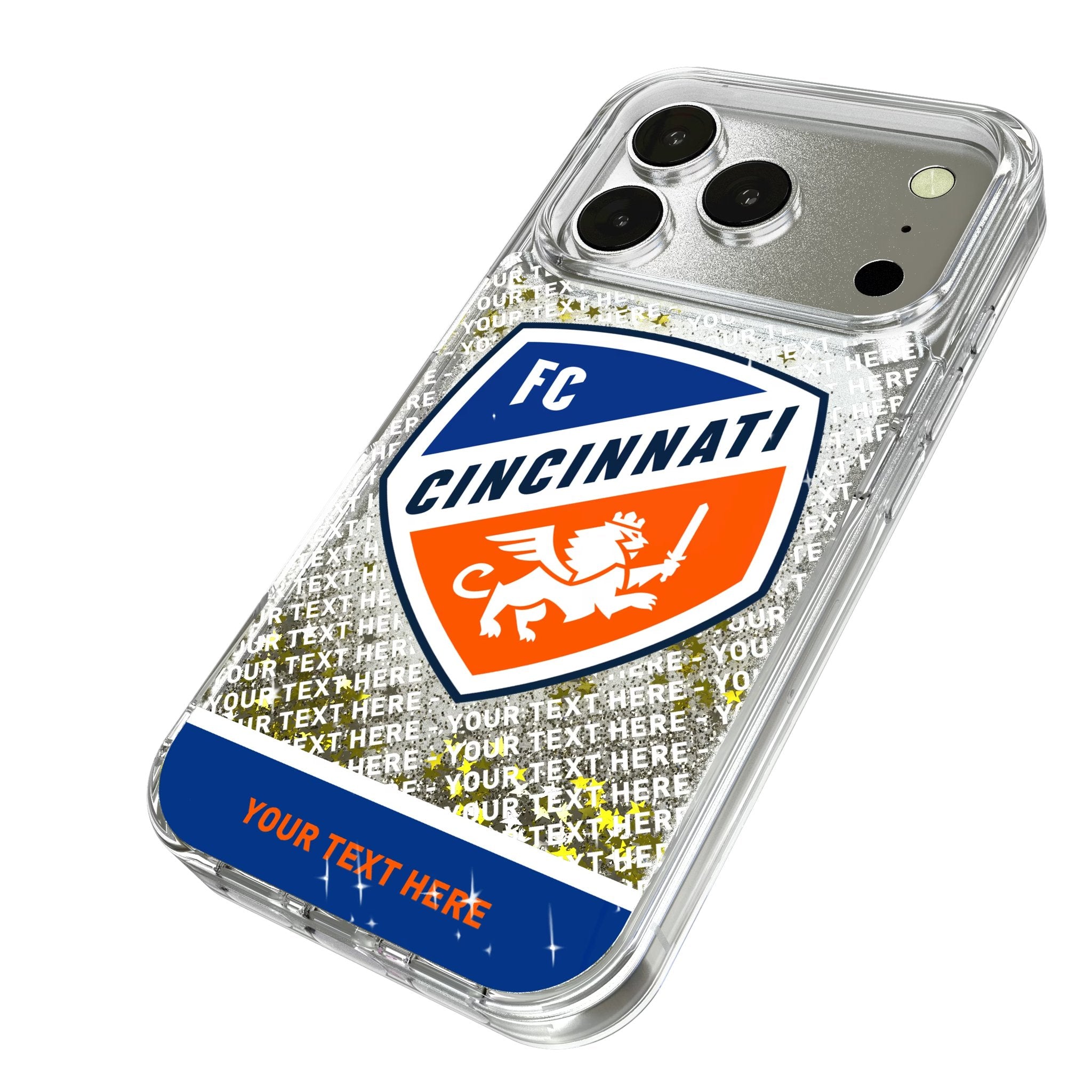 FC Cincinnati Personalized EndZone Plus Glitter Phone Case for Apple iPhone 17 Series
