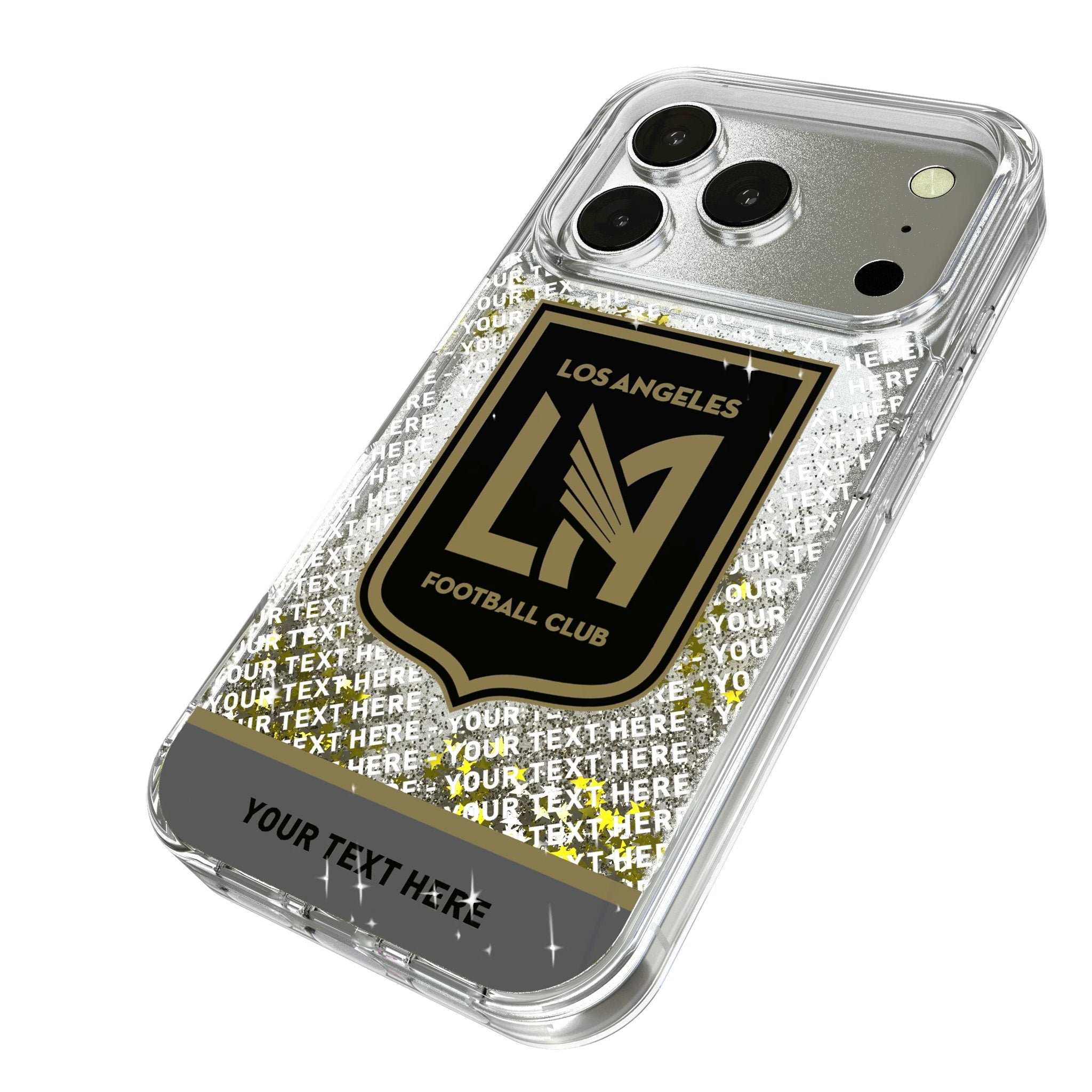 Los Angeles Football Club Personalized EndZone Plus Glitter Phone Case for Apple iPhone 17 Series