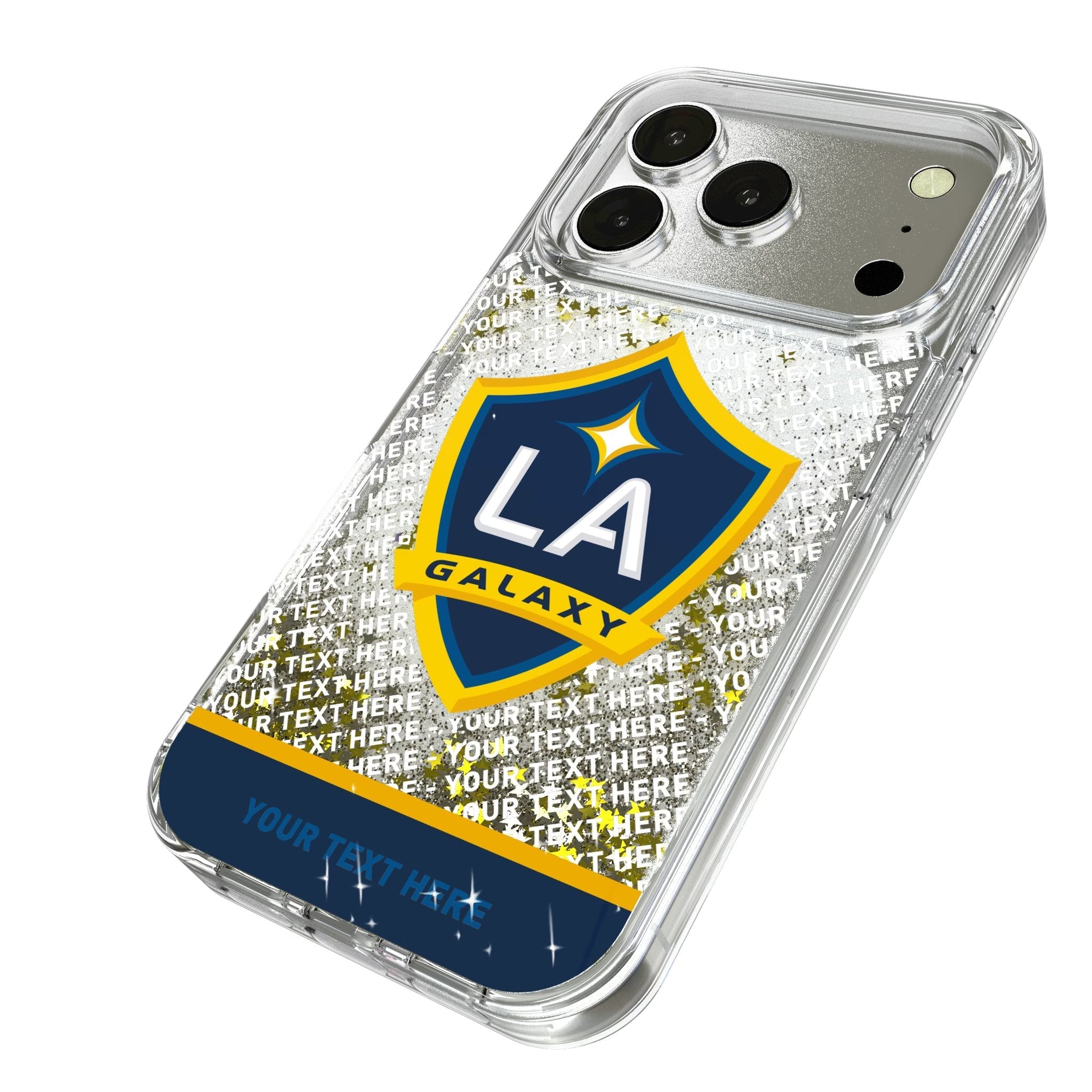 LA Galaxy Personalized EndZone Plus Glitter Phone Case for Apple iPhone 17 Series