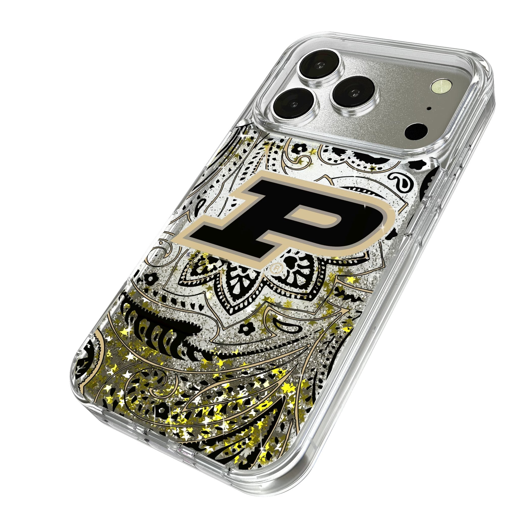 Purdue University Boilermakers Paisley Glitter Phone Case for Apple iPhone 17 Series