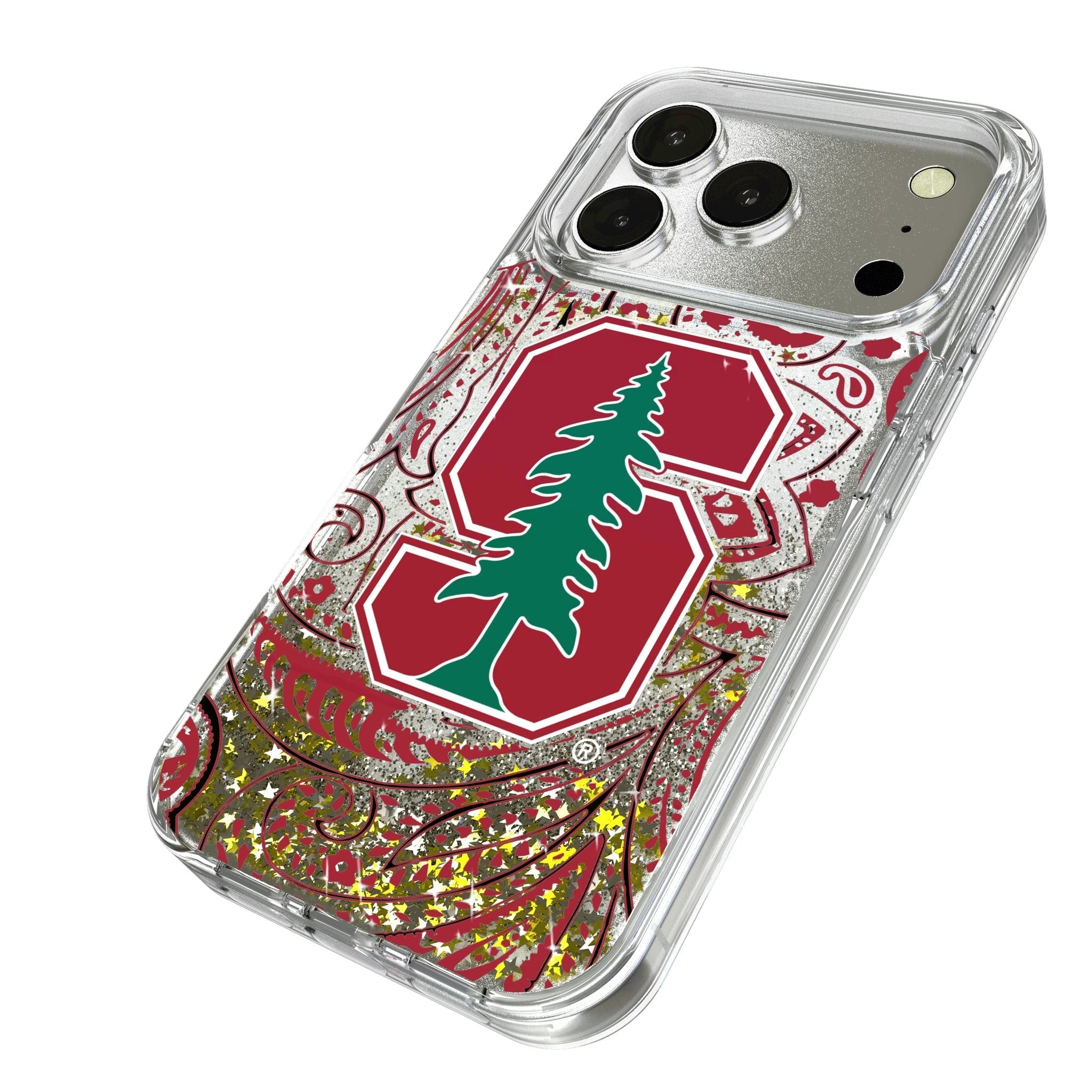 Stanford University Cardinal Paisley Glitter Phone Case for Apple iPhone 17 Series 2