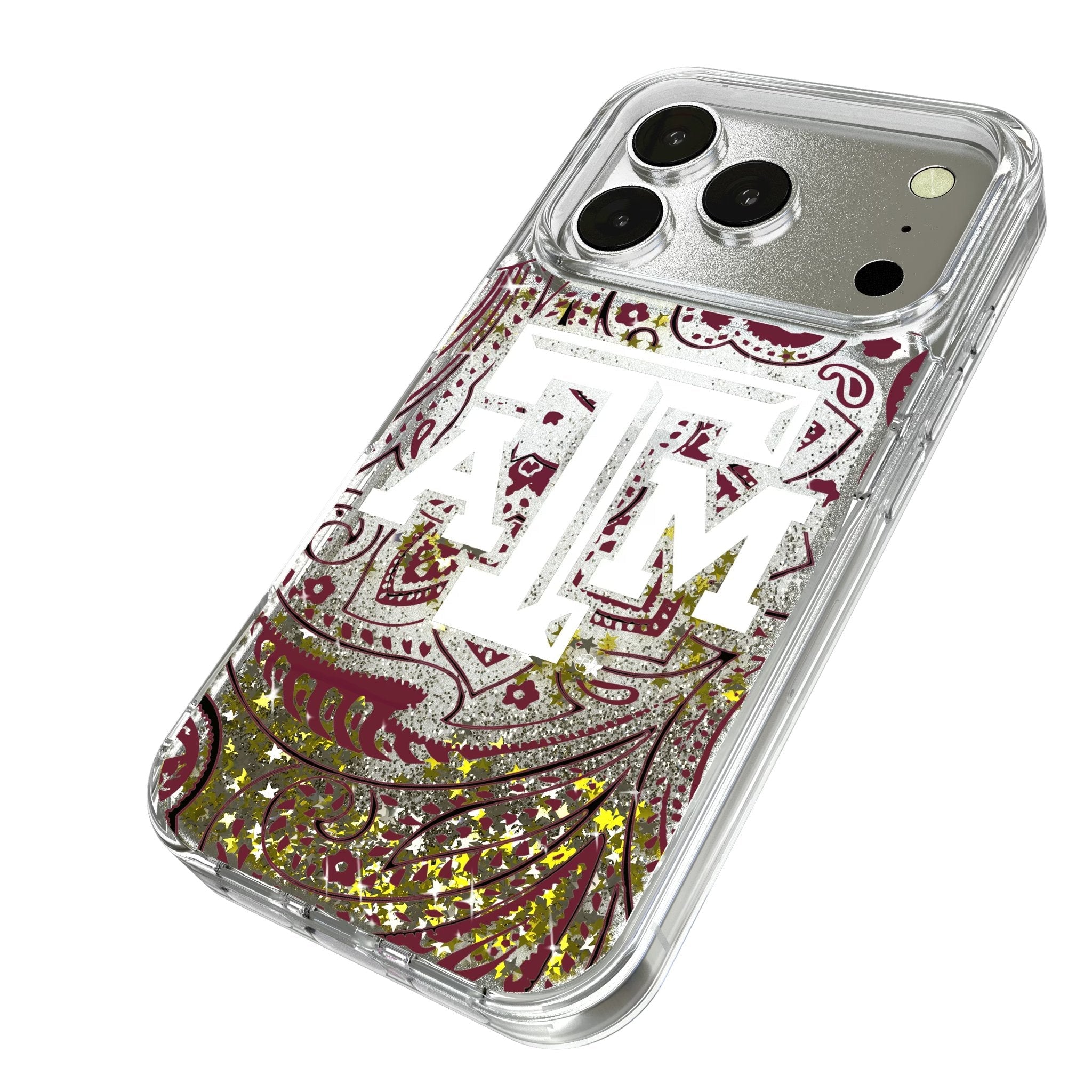 Texas A&M University Aggies Paisley Glitter Phone Case for Apple iPhone 17 Series
