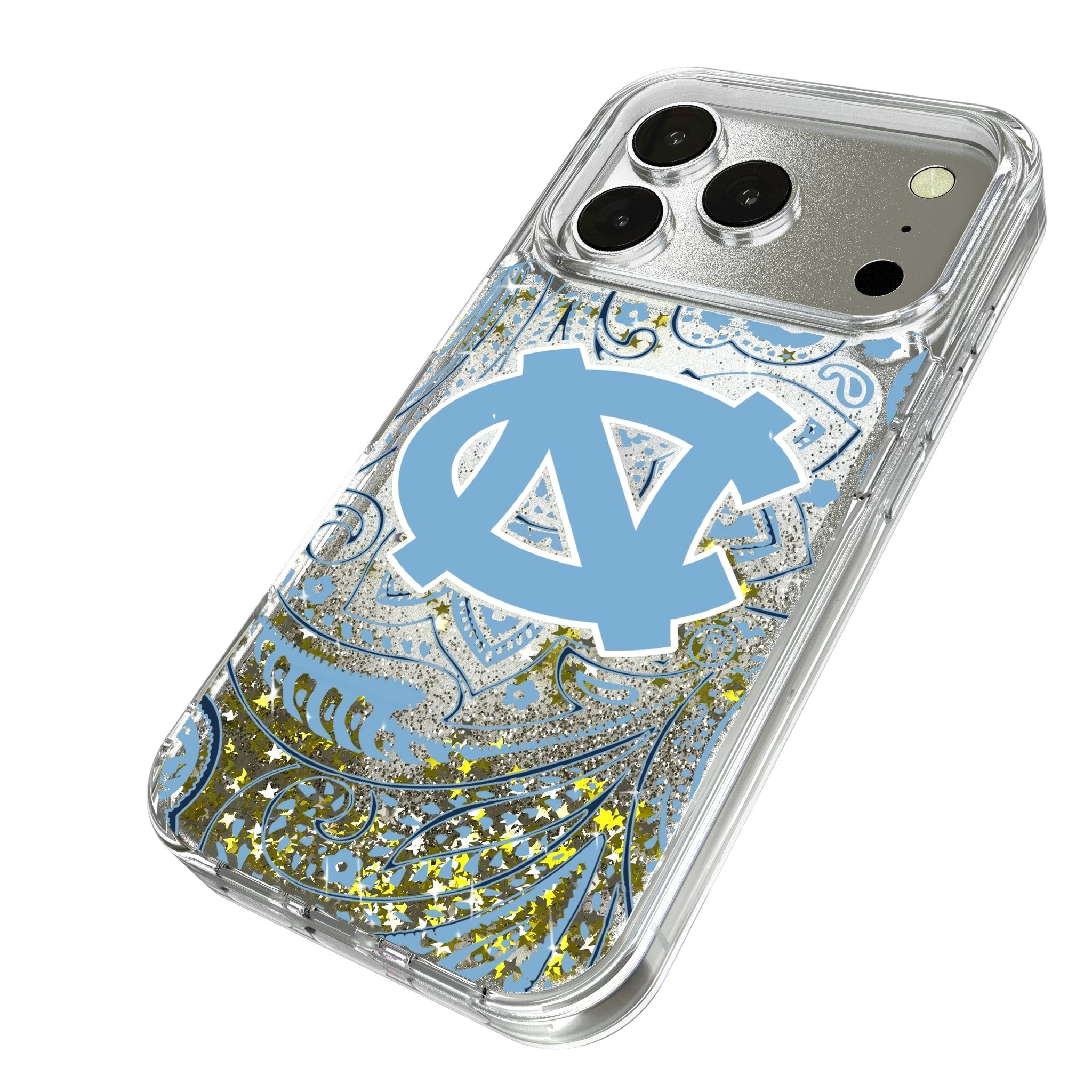 University of North Carolina Tar Heels Paisley Glitter Phone Case for Apple iPhone 17 Series 2