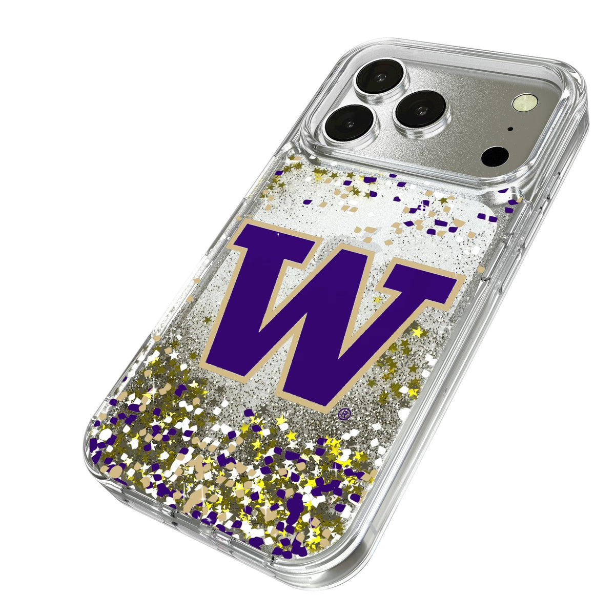 University of Washington Huskies Confetti Glitter Phone Case for Apple iPhone 17 Series 2