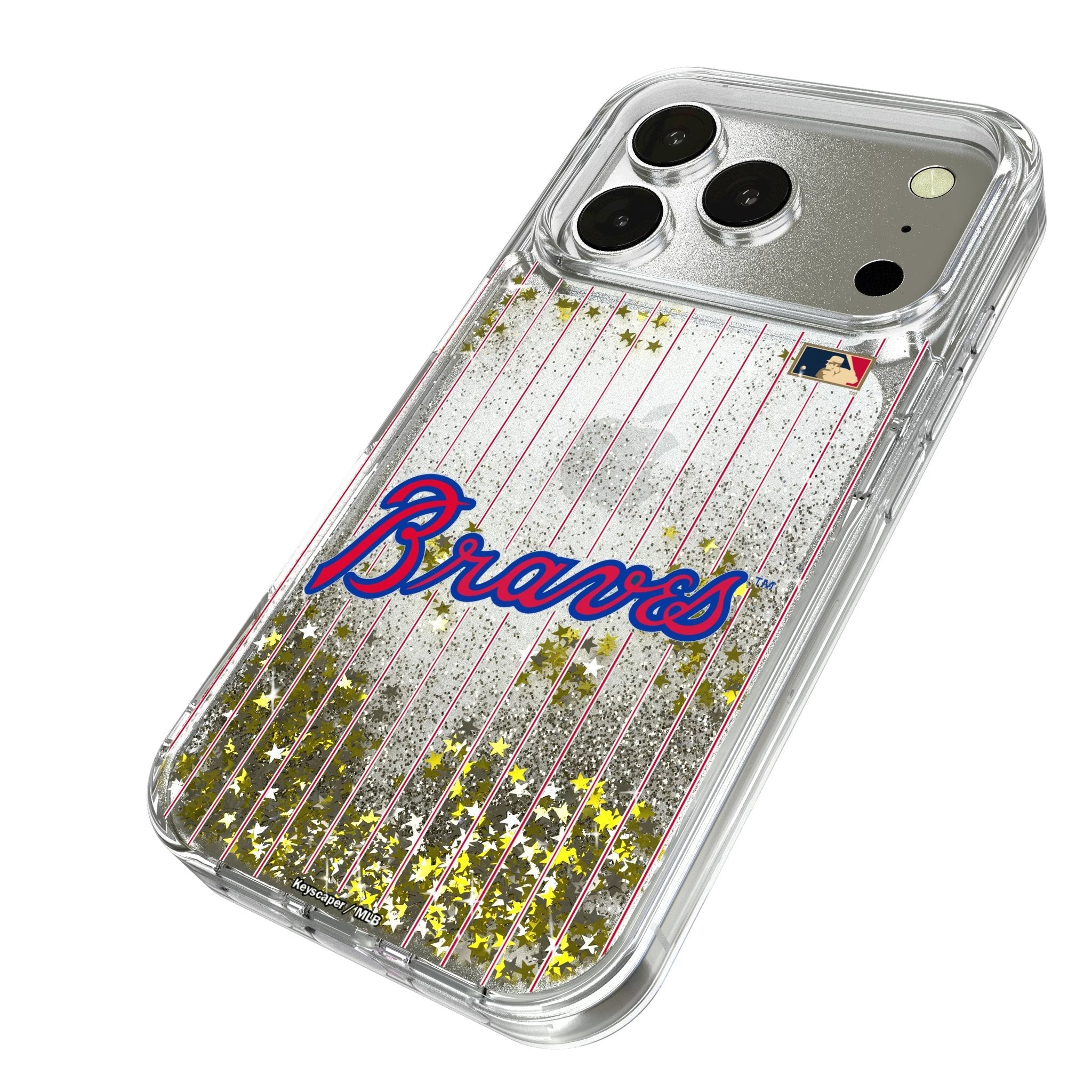 Atlanta Braves Home 2012 - Cooperstown Collection Pinstripe Glitter Phone Case for Apple iPhone 17 Series
