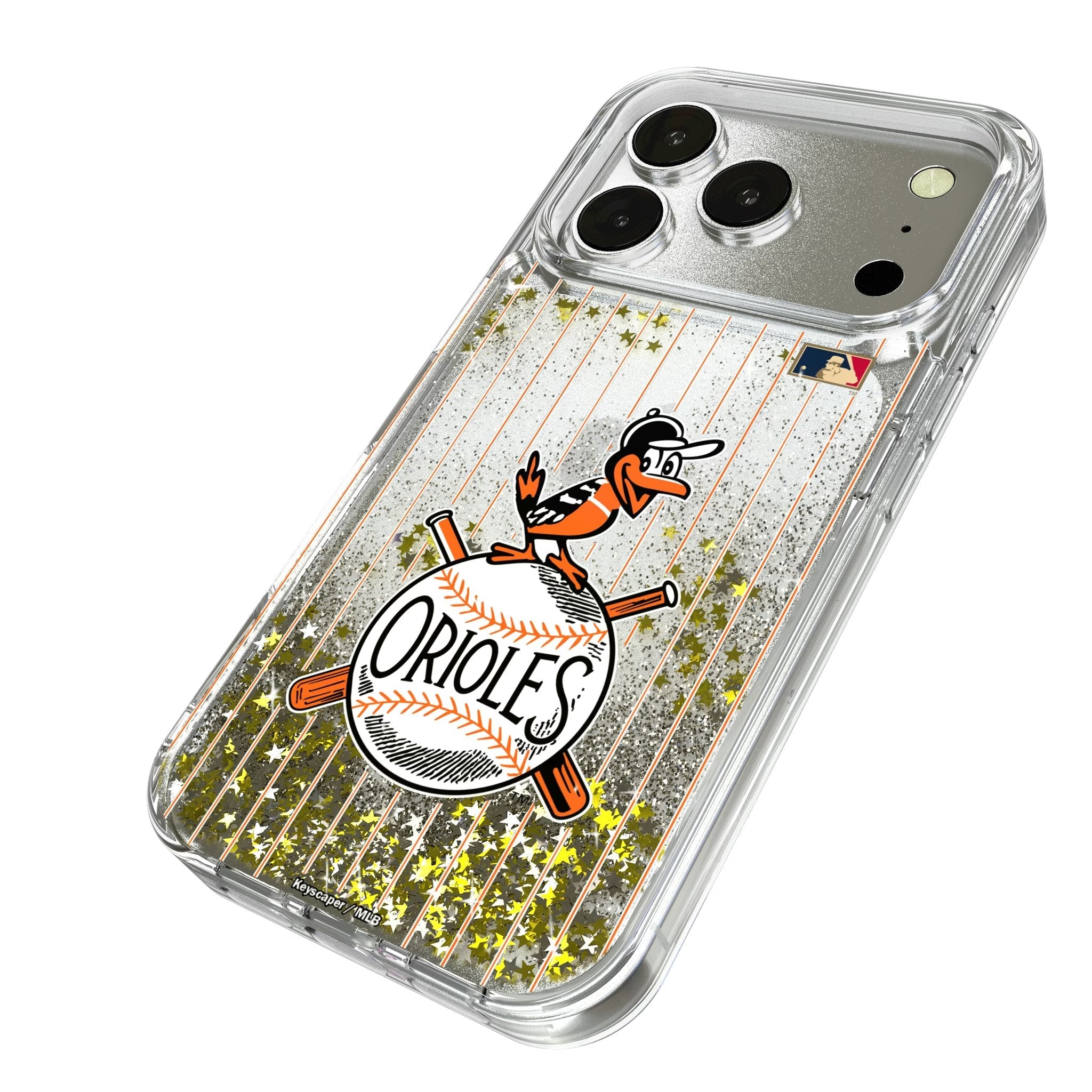 Baltimore Orioles 1954-1963 - Cooperstown Collection Pinstripe Glitter Phone Case for Apple iPhone 17 Series