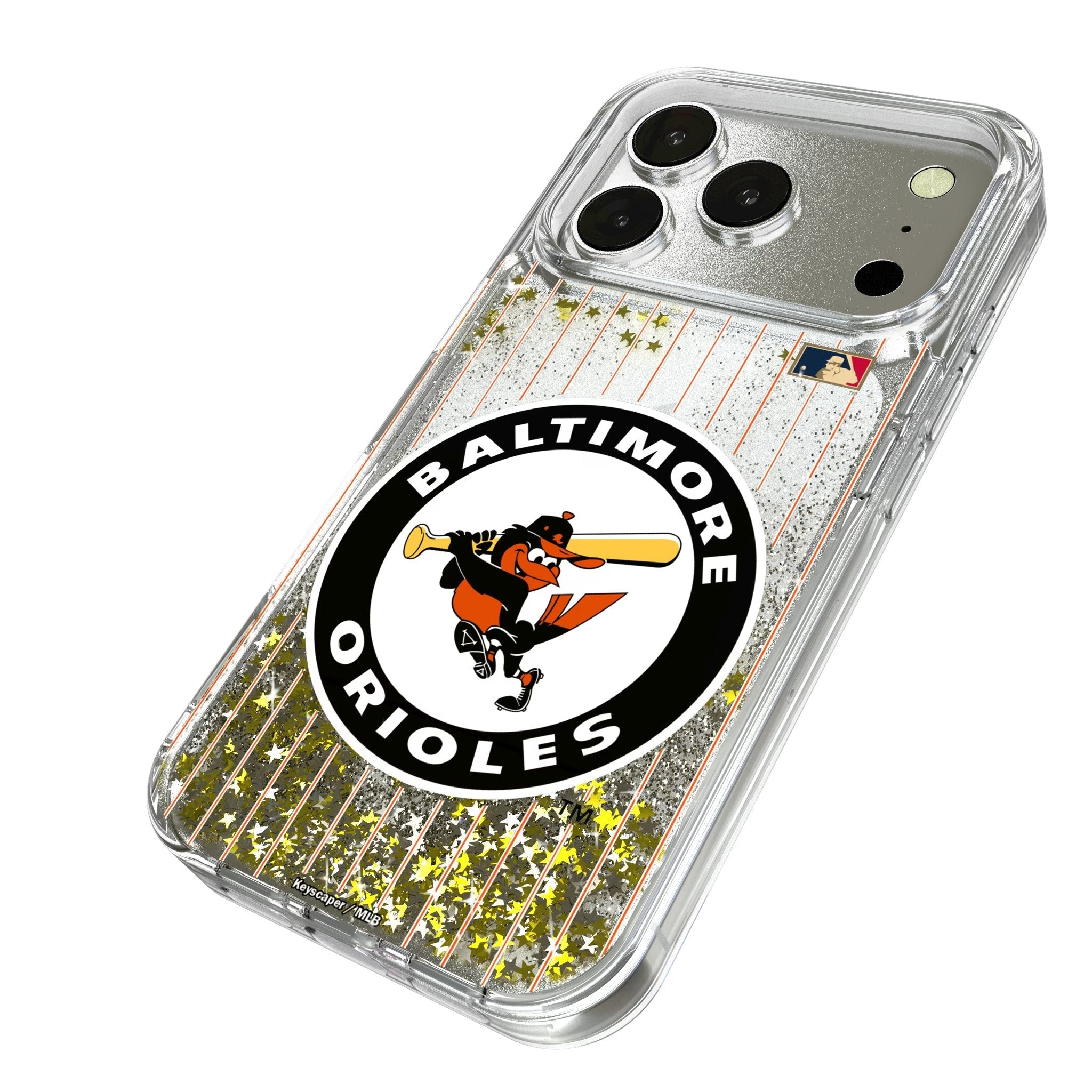 Baltimore Orioles 1966-1969 - Cooperstown Collection Pinstripe Glitter Phone Case for Apple iPhone 17 Series