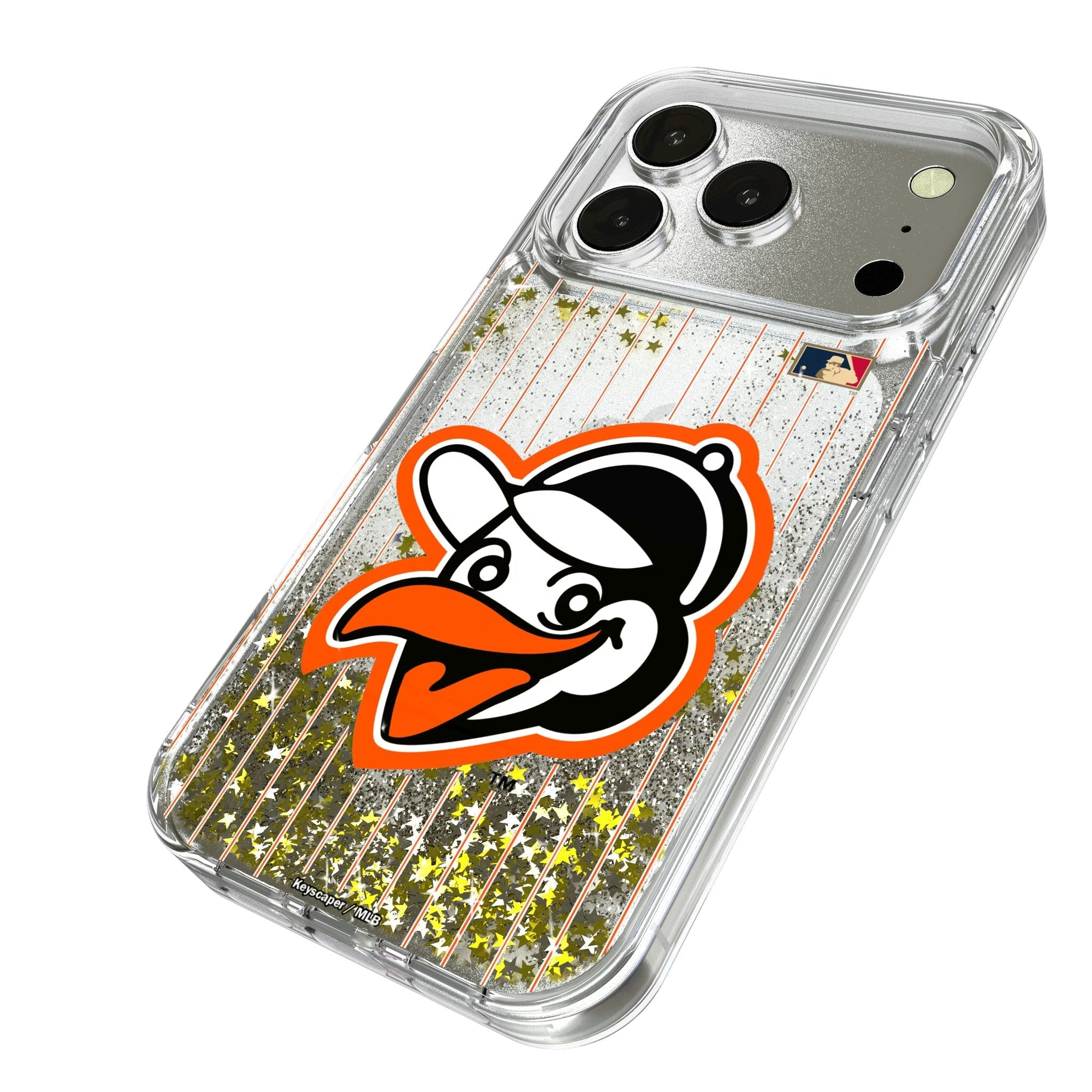 Baltimore Orioles 1955 - Cooperstown Collection Pinstripe Glitter Phone Case for Apple iPhone 17 Series