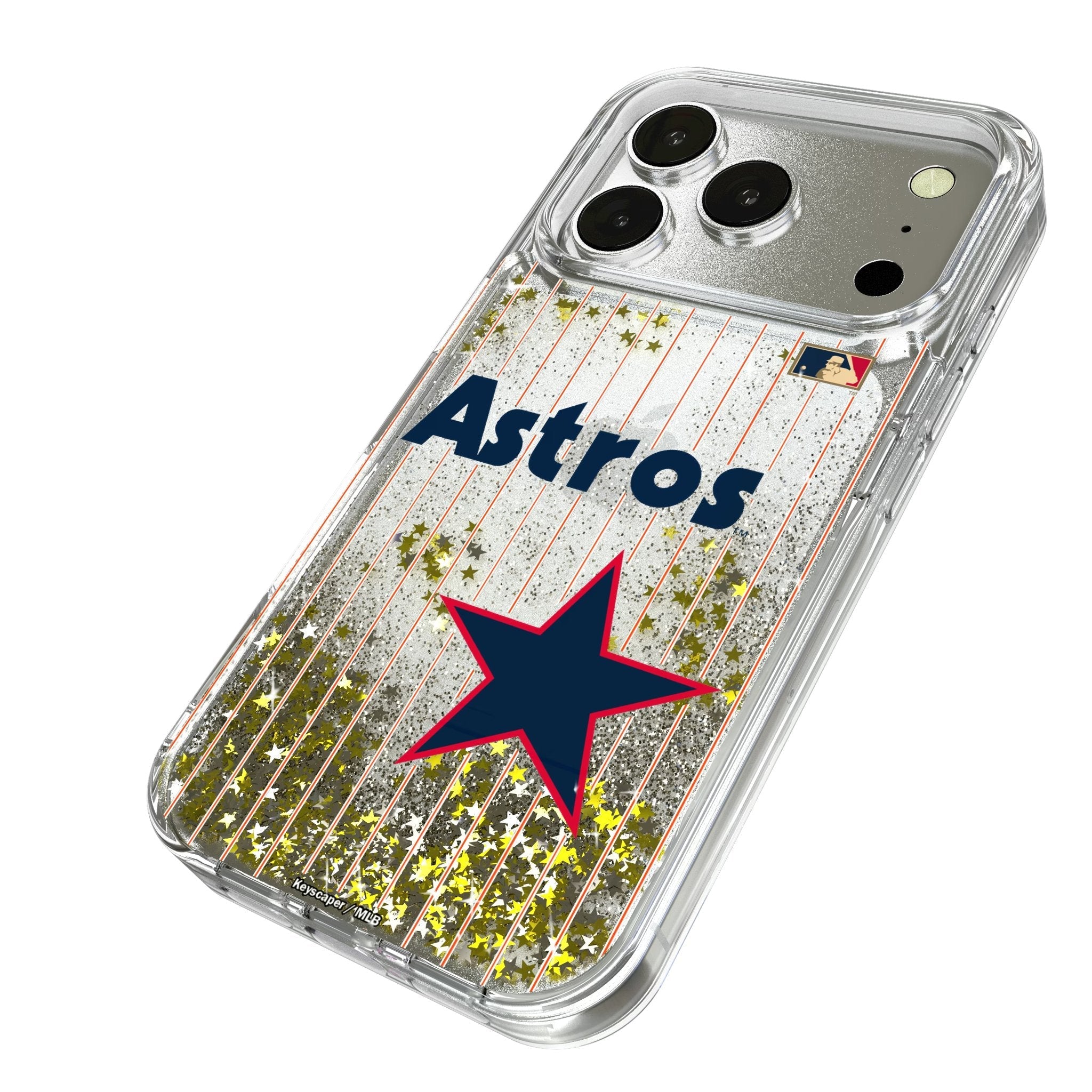Houston Astros 1975-1981 - Cooperstown Collection Pinstripe Glitter Phone Case for Apple iPhone 17 Series 2