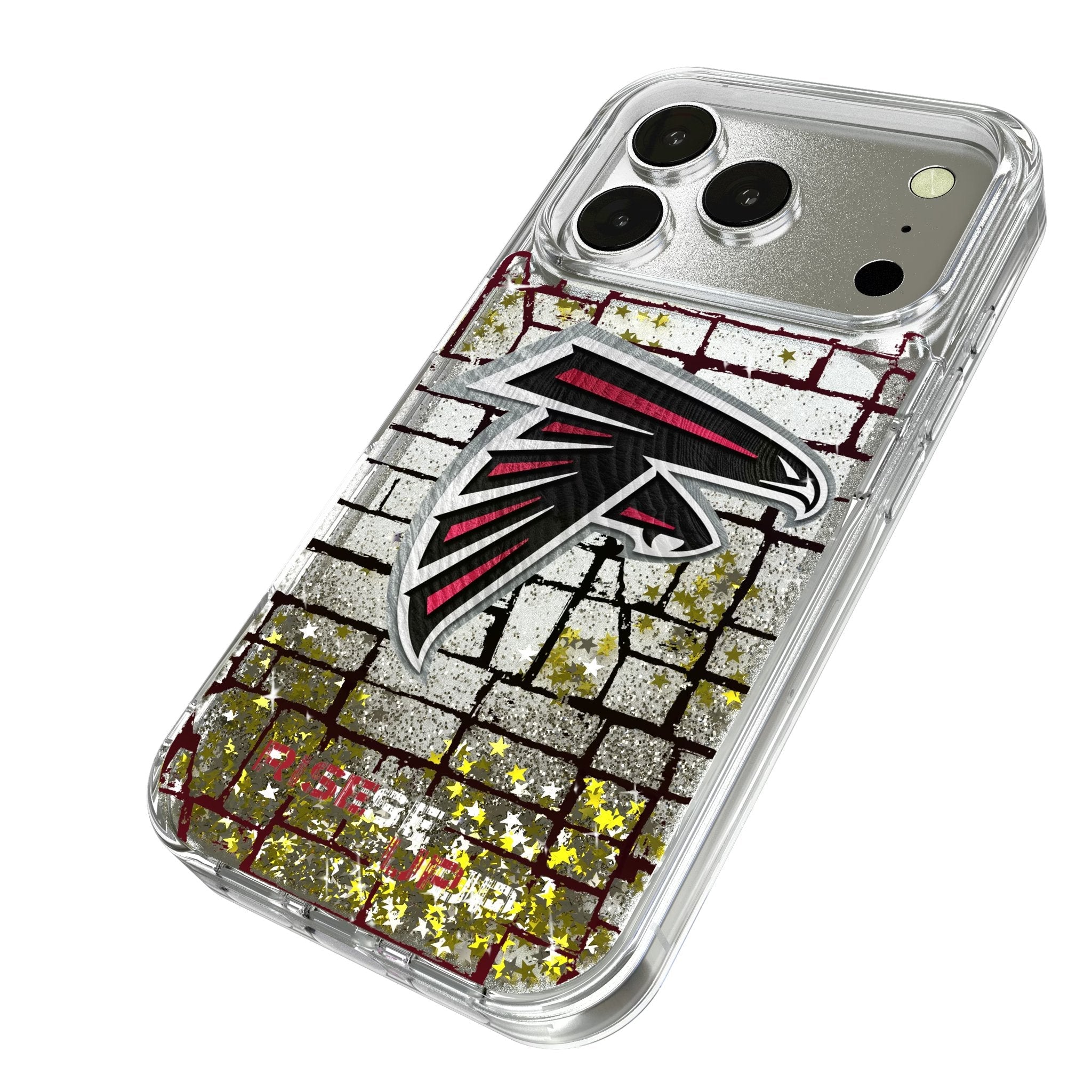 Atlanta Falcons Brick Wall Glitter Phone Case for Apple iPhone 17 Series