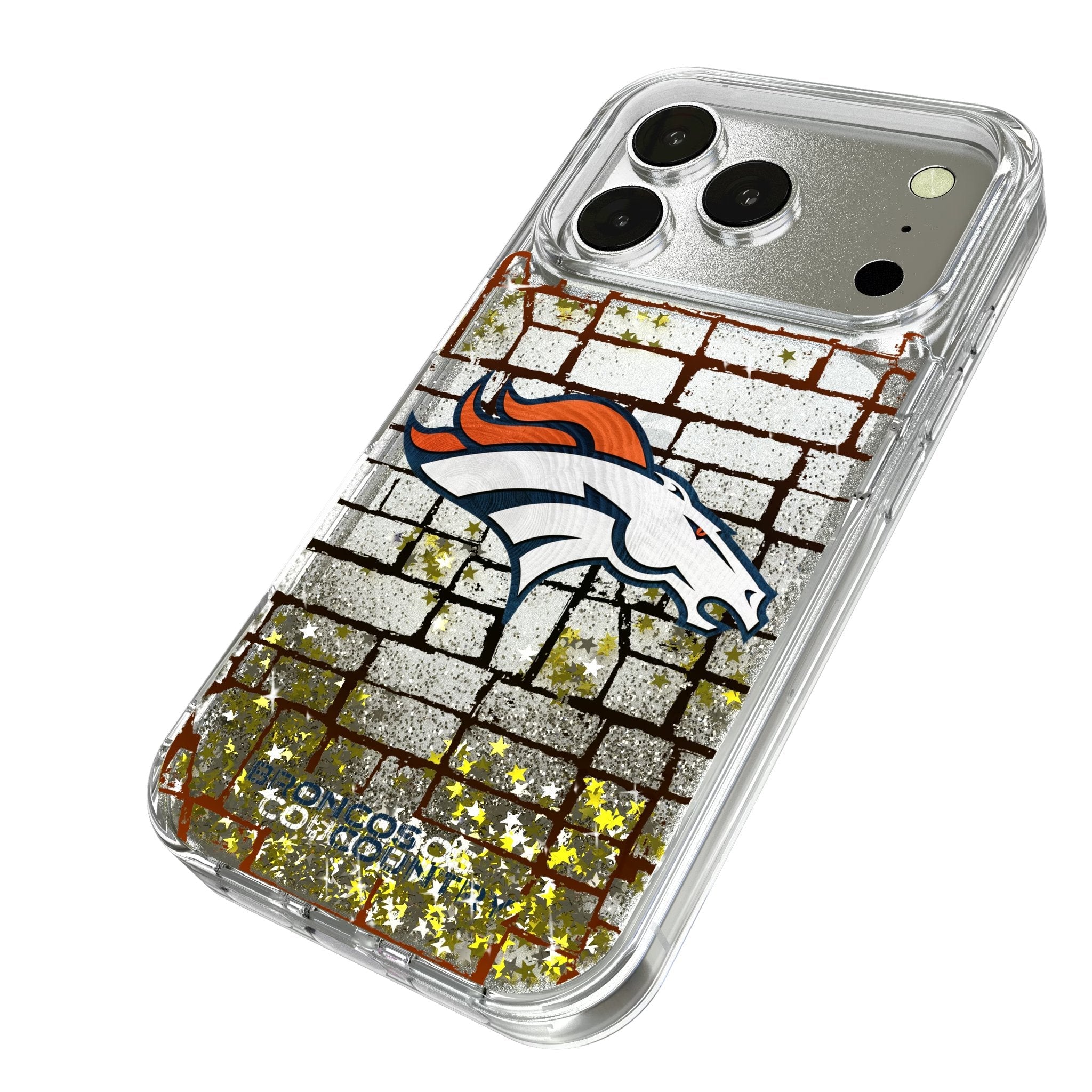 Denver Broncos Brick Wall Glitter Phone Case for Apple iPhone 17 Series 2