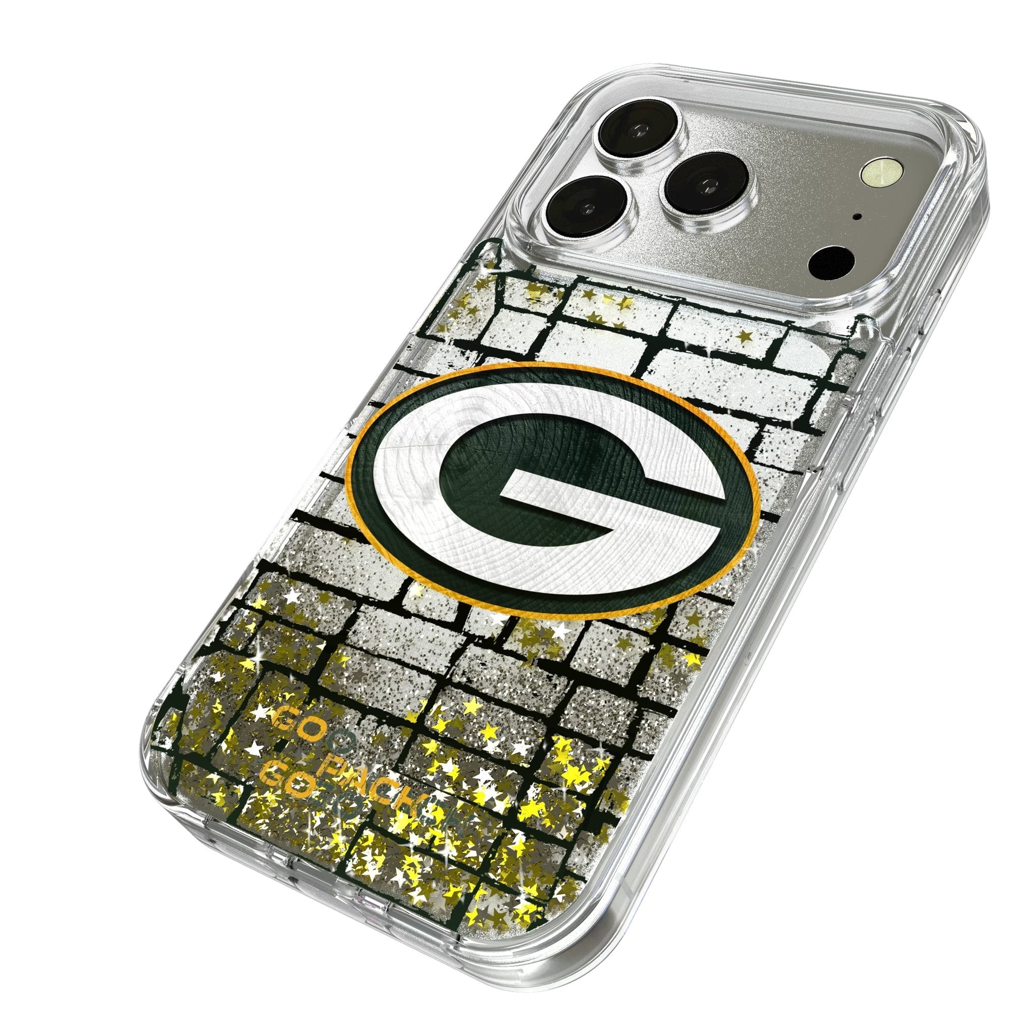 Green Bay Packers Brick Wall Glitter Phone Case for Apple iPhone 17 Series