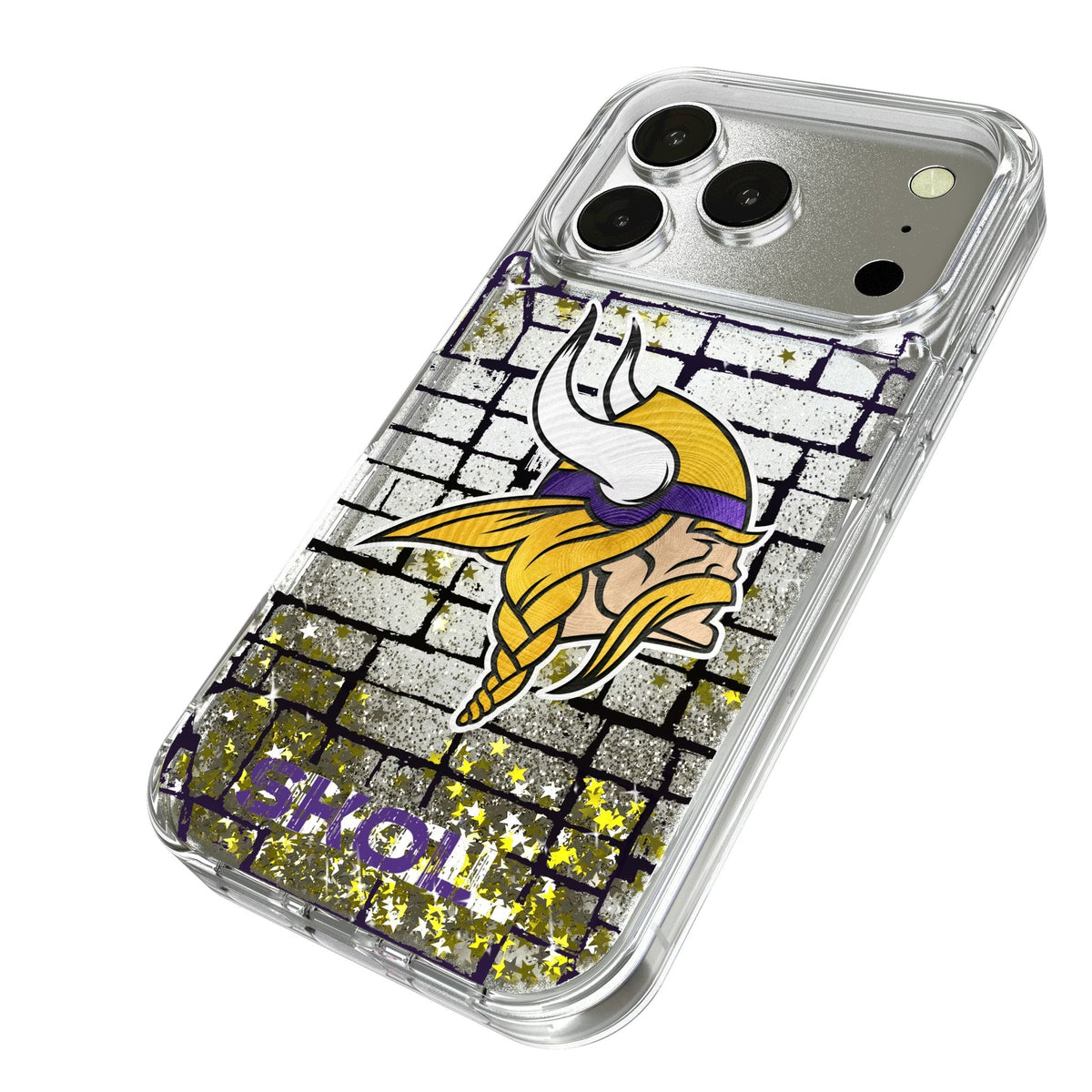 Minnesota Vikings Brick Wall Glitter Phone Case for Apple iPhone 17 Series 2