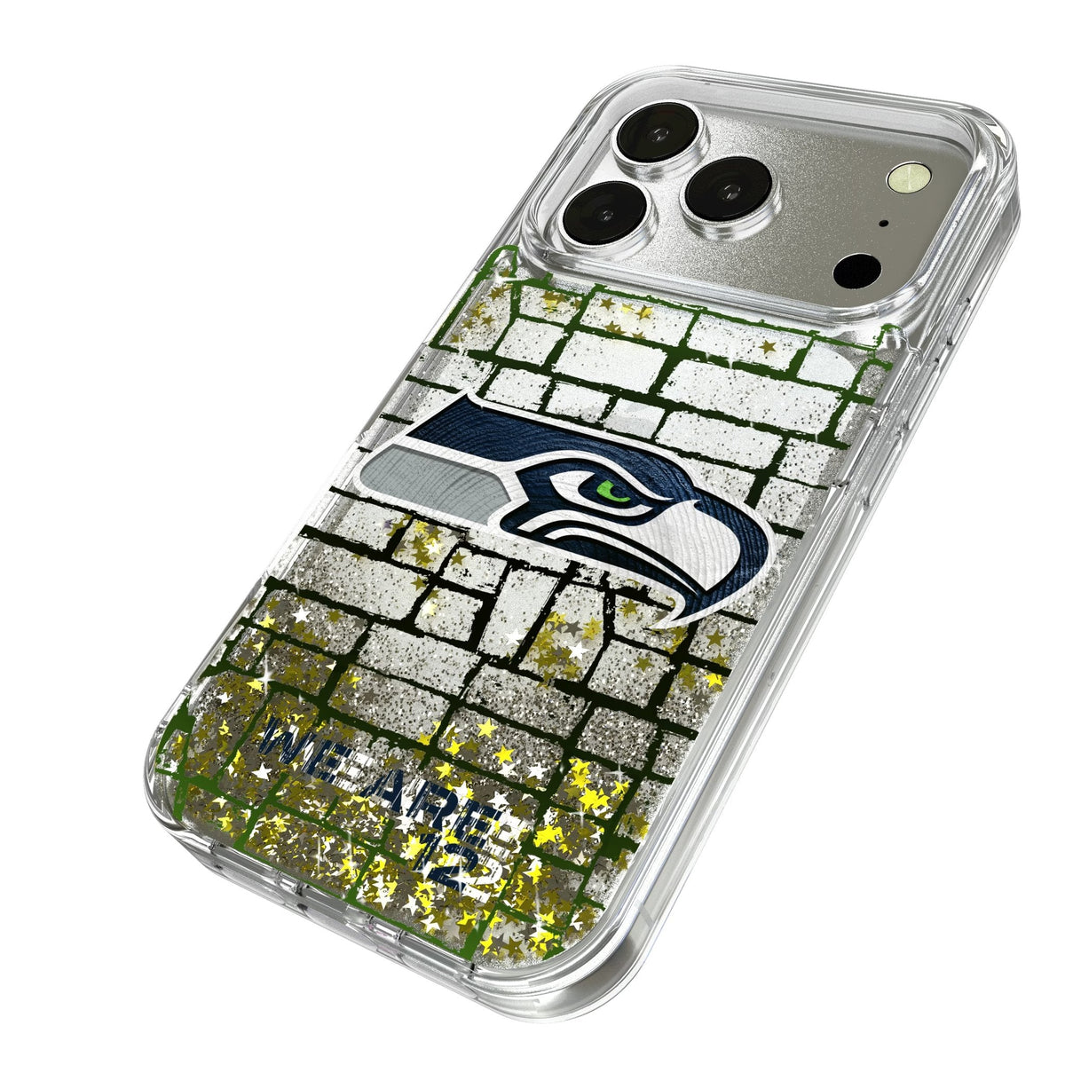 Seattle Seahawks Brick Wall Glitter Phone Case for Apple iPhone 17 Series