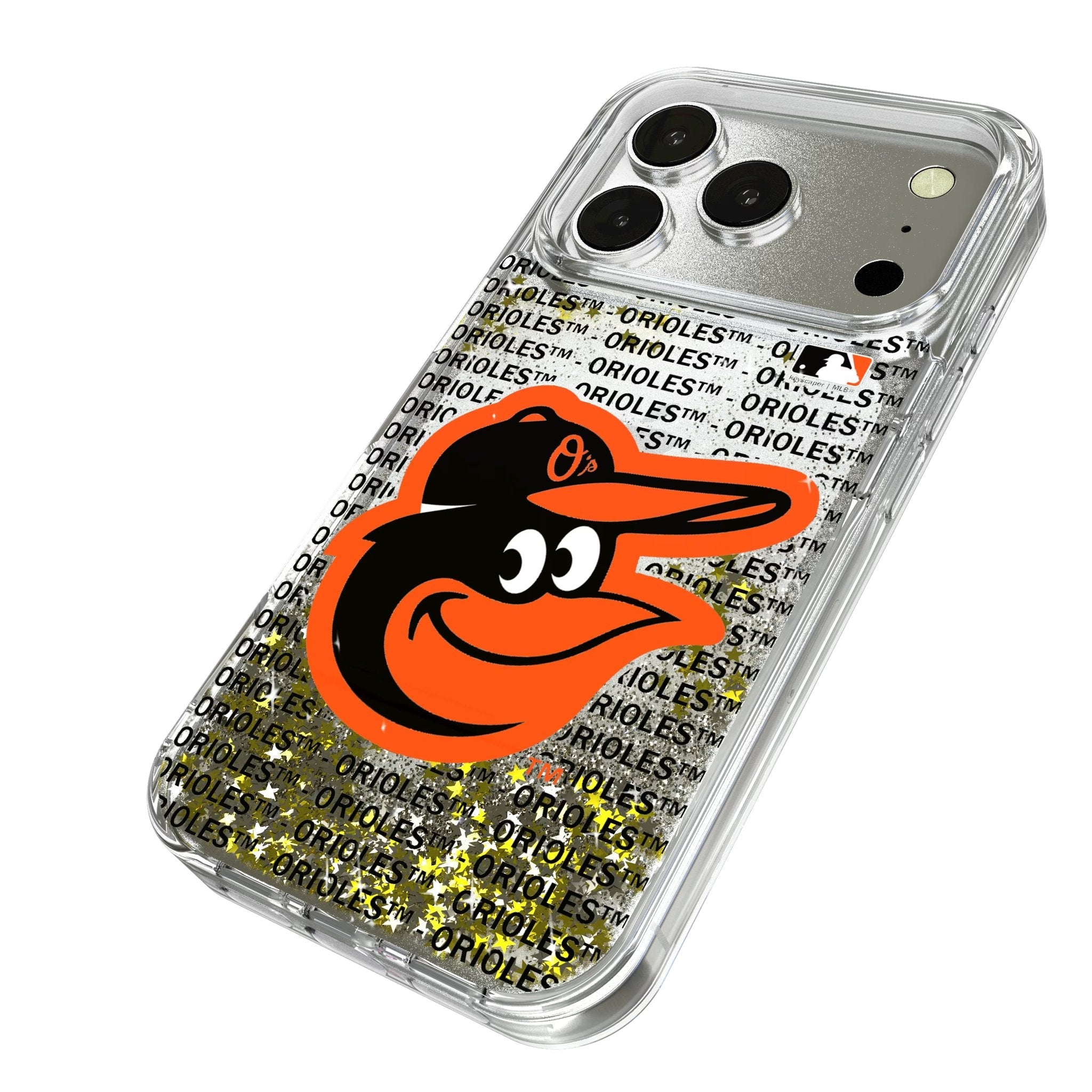 Baltimore Orioles Text Backdrop Glitter Phone Case for Apple iPhone 17 Series 2