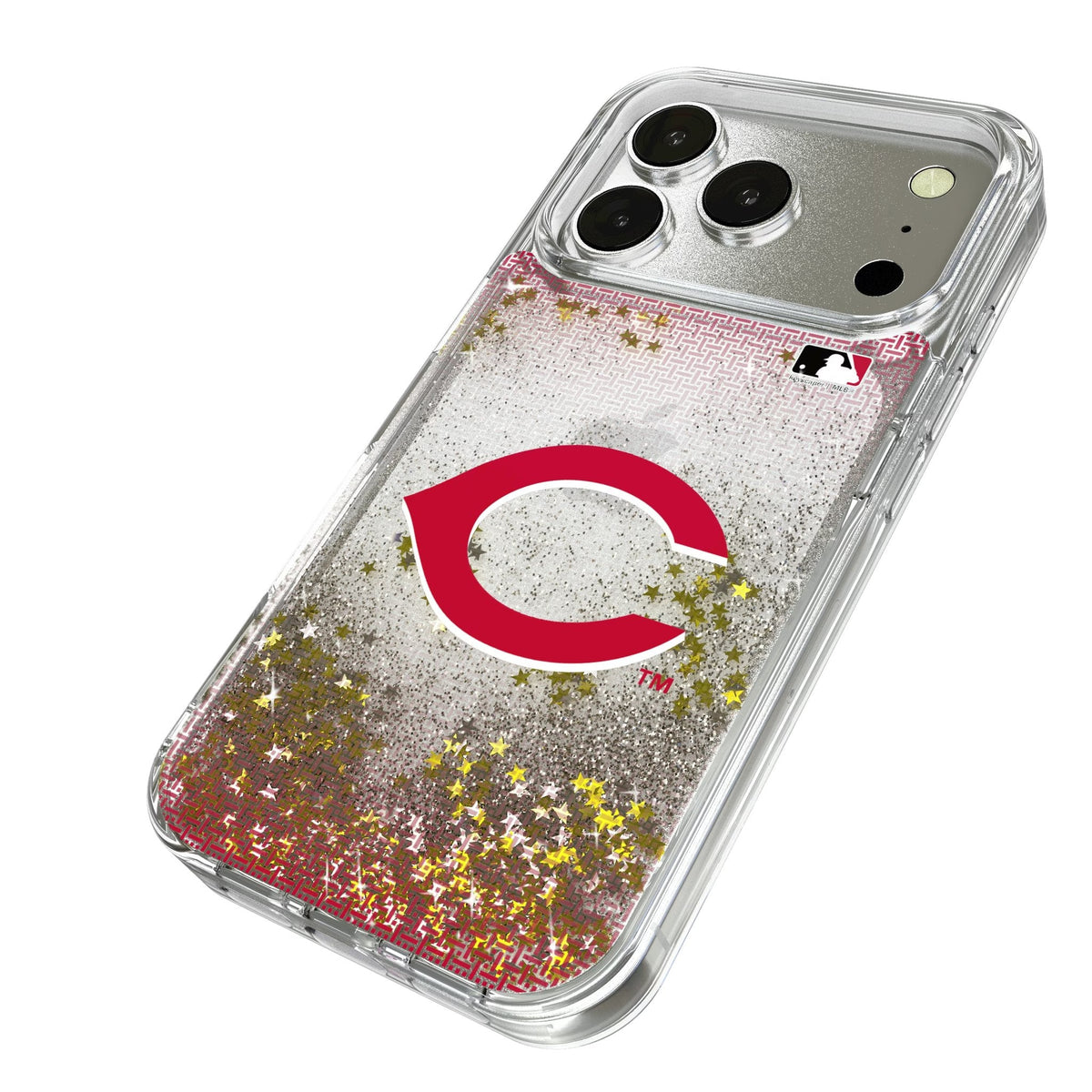 Cincinnati Reds Linen Glitter Phone Case for Apple iPhone 17 Series
