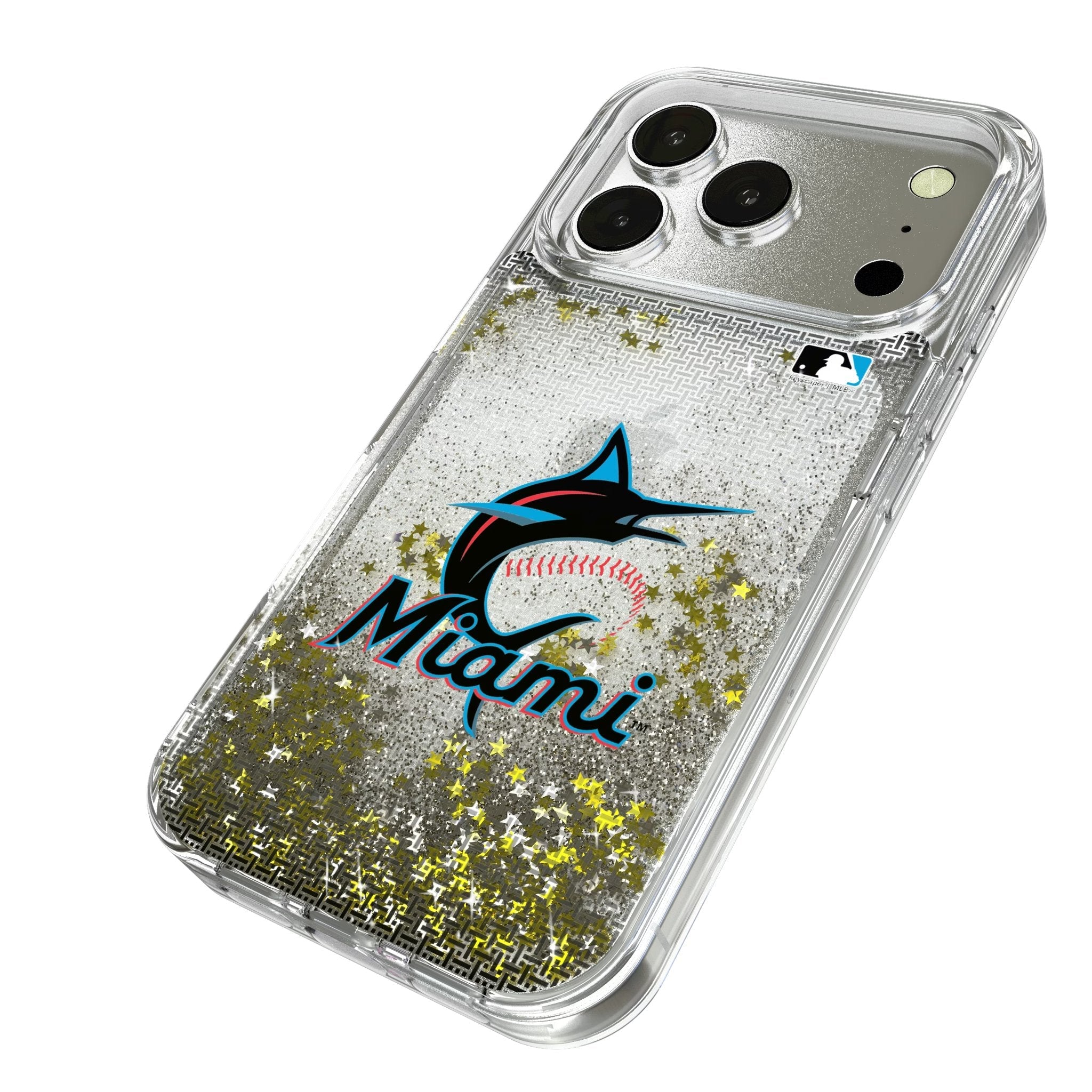 Miami Marlins Linen Glitter Phone Case for Apple iPhone 17 Series 2