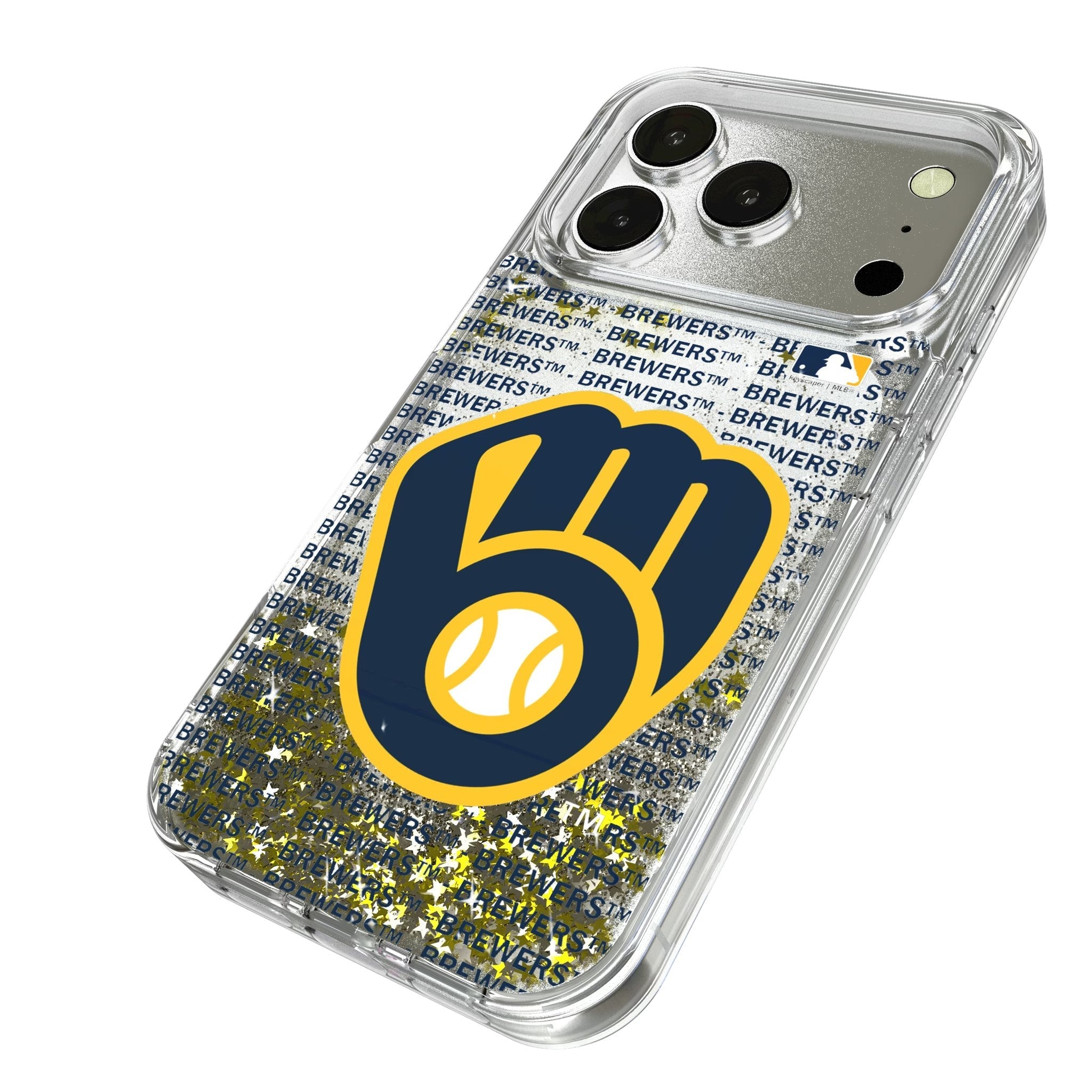Milwaukee Brewers Text Backdrop Glitter Phone Case for Apple iPhone 17 Series