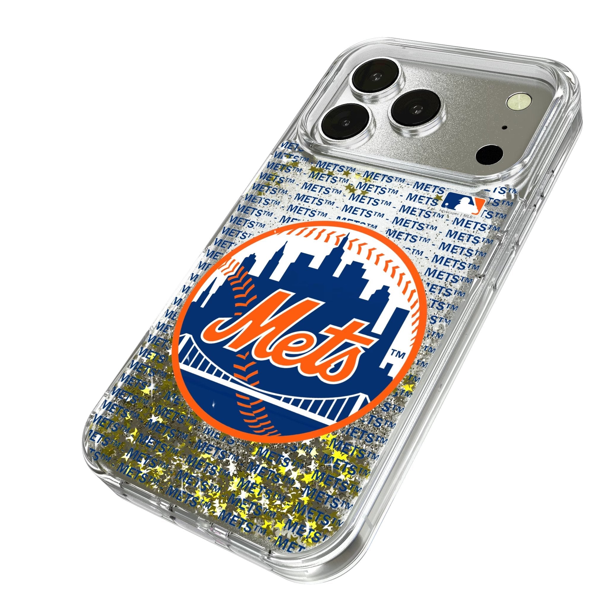 New York Mets Text Backdrop Glitter Phone Case for Apple iPhone 17 Series 2