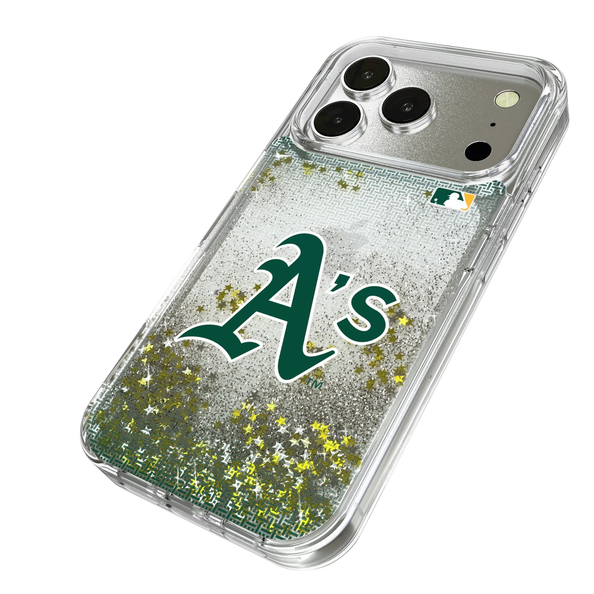 Oakland Athletics Linen Glitter Phone Case for Apple iPhone 17 Series 2