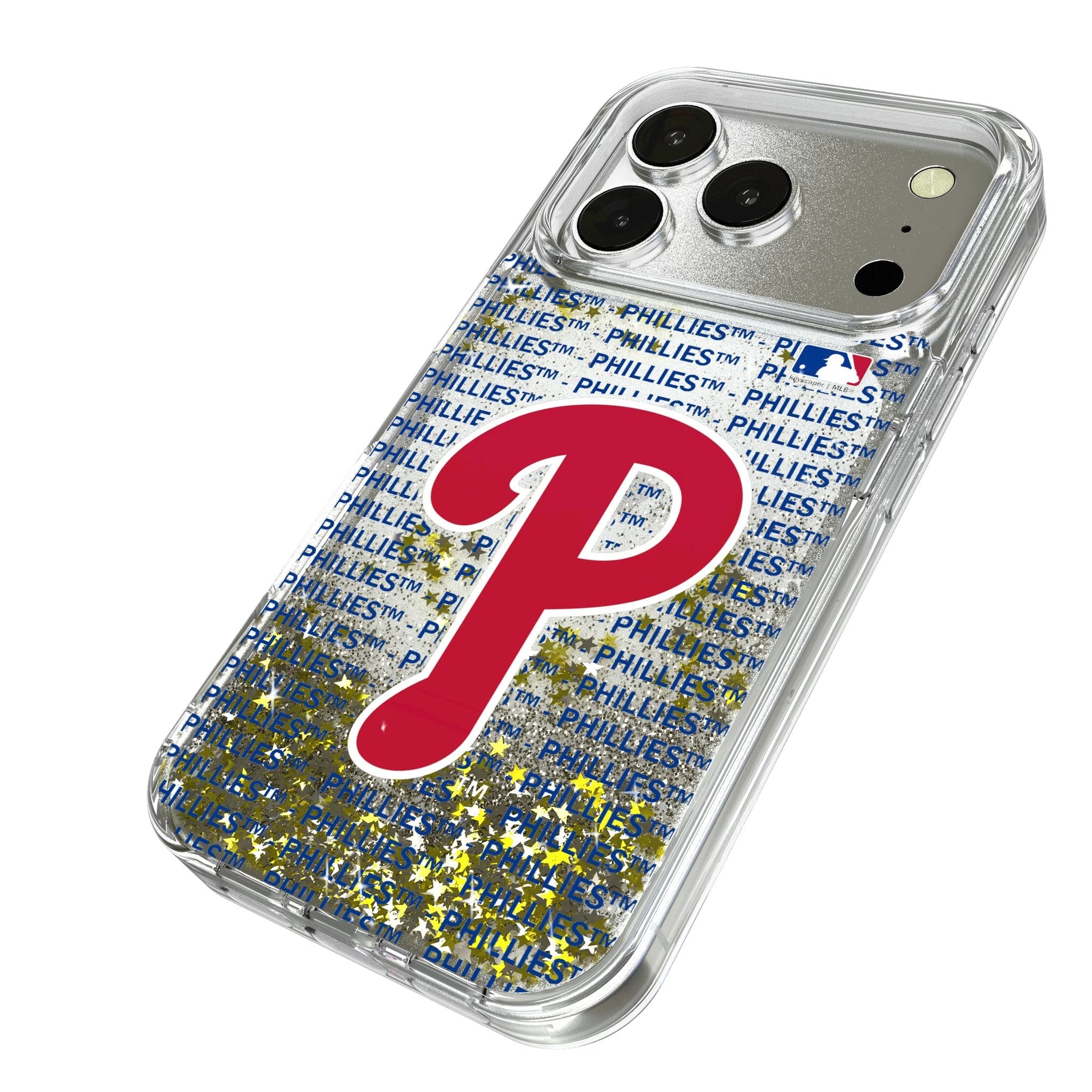 Philadelphia Phillies Text Backdrop Glitter Phone Case for Apple iPhone 17 Series 2