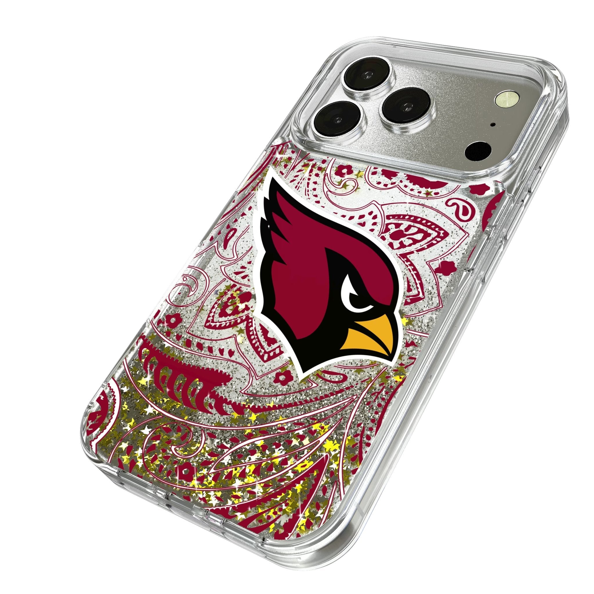 Arizona Cardinals Paisley Glitter Phone Case for Apple iPhone 17 Series