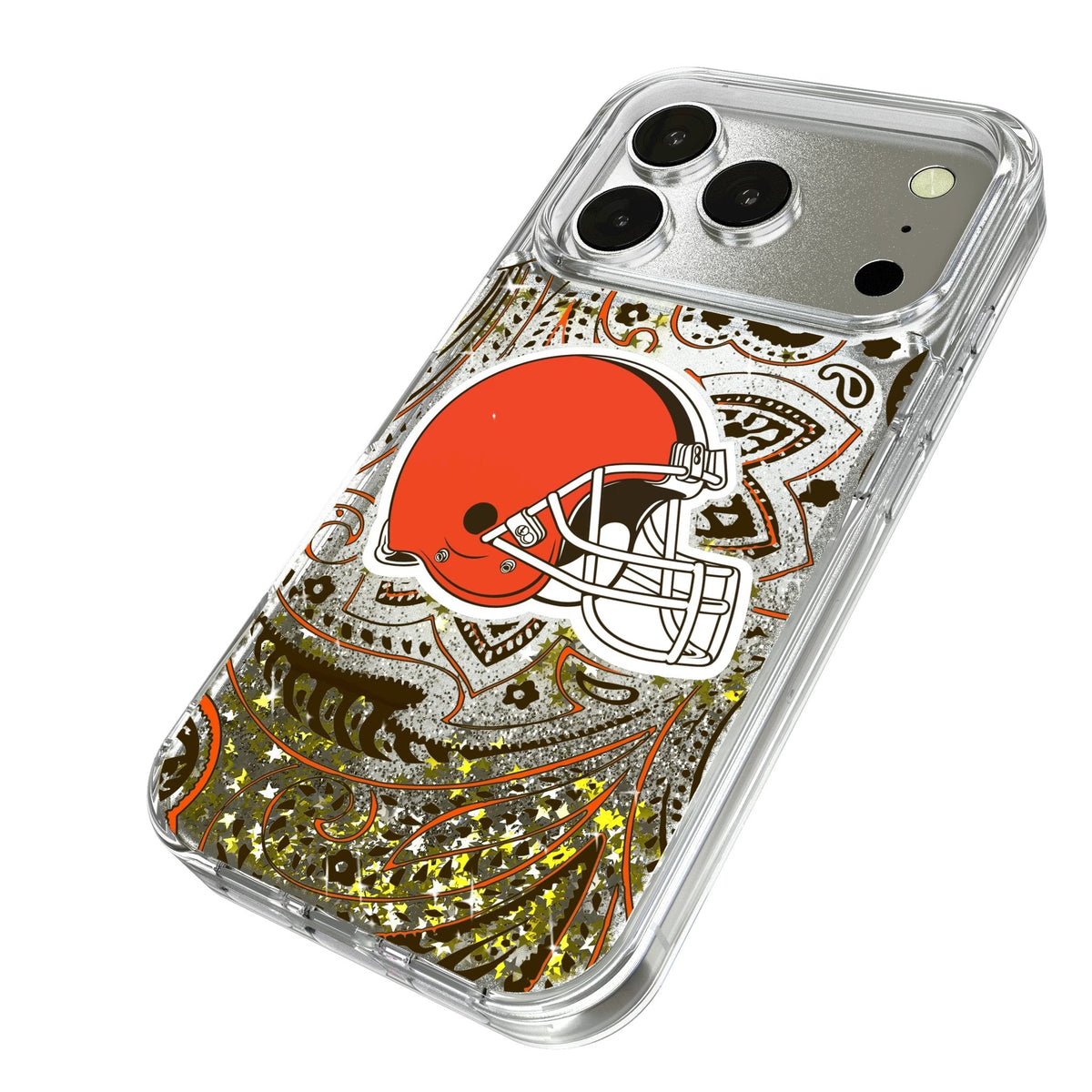 Cleveland Browns Paisley Glitter Phone Case for Apple iPhone 17 Series