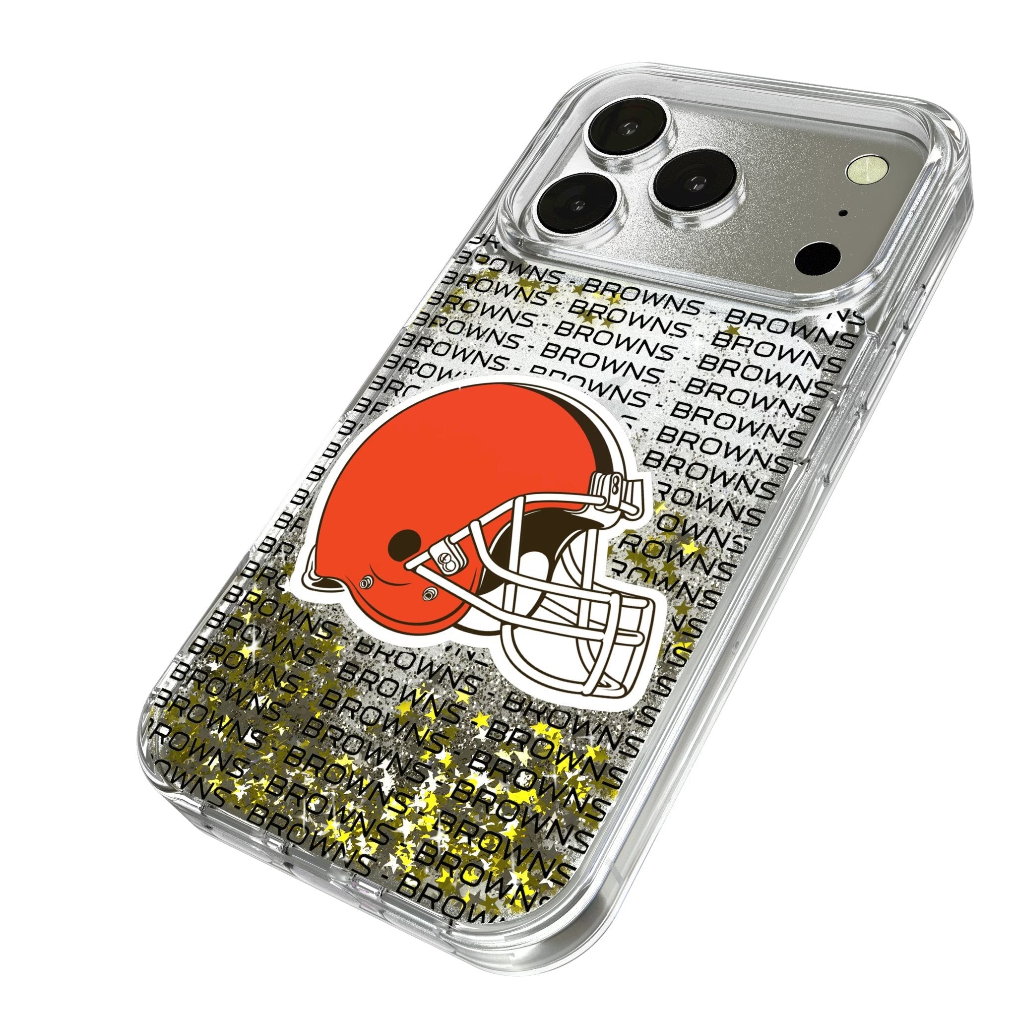 Cleveland Browns Text Backdrop Glitter Phone Case for Apple iPhone 17 Series