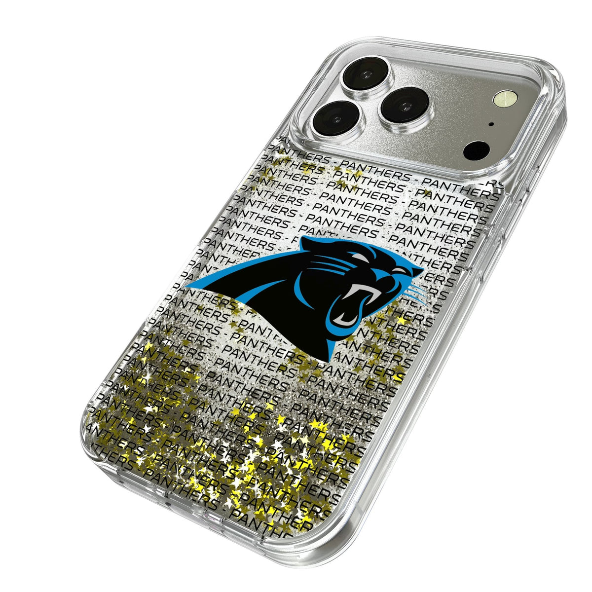 Carolina Panthers Text Backdrop Glitter Phone Case for Apple iPhone 17 Series 2
