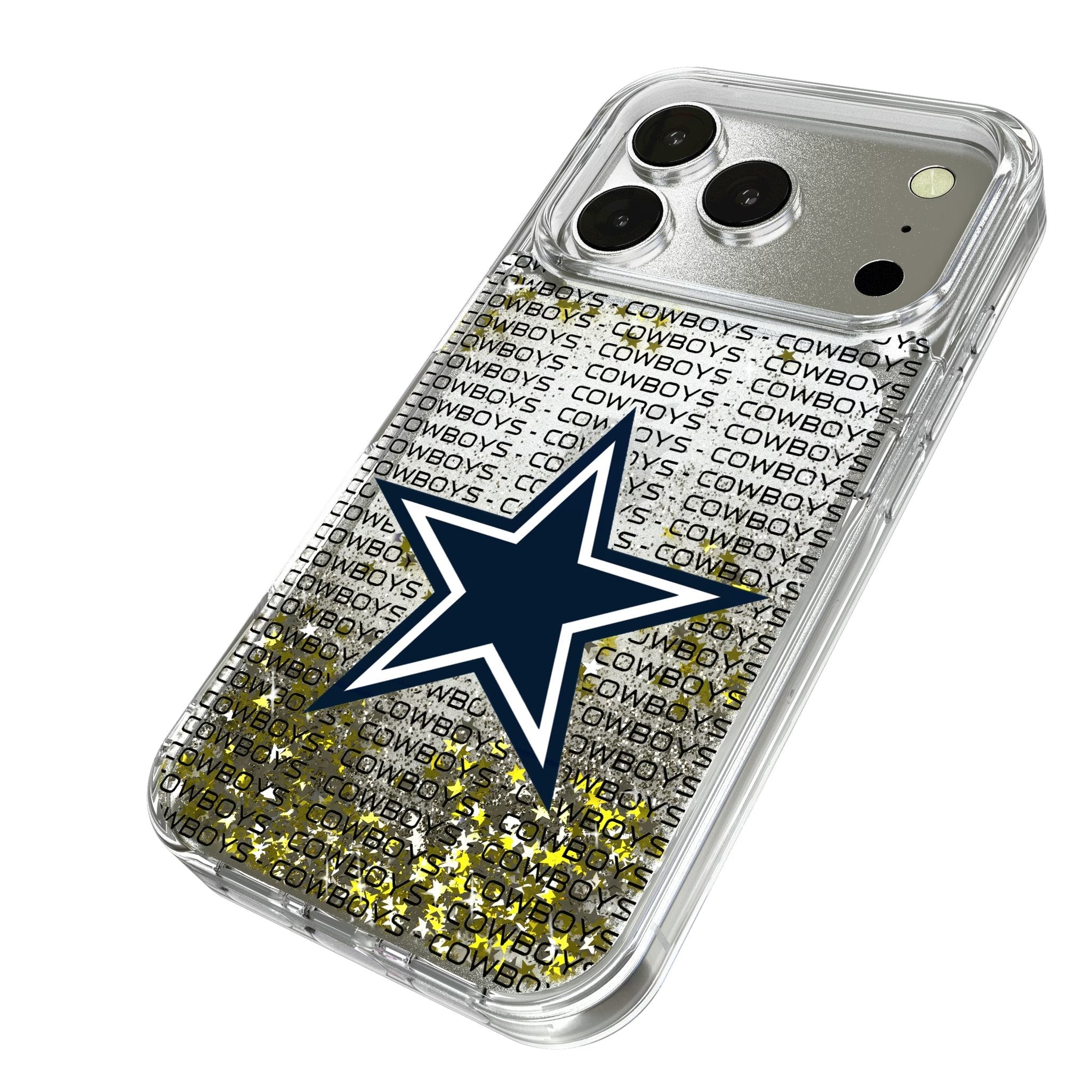 Dallas Cowboys Text Backdrop Glitter Phone Case for Apple iPhone 17 Series