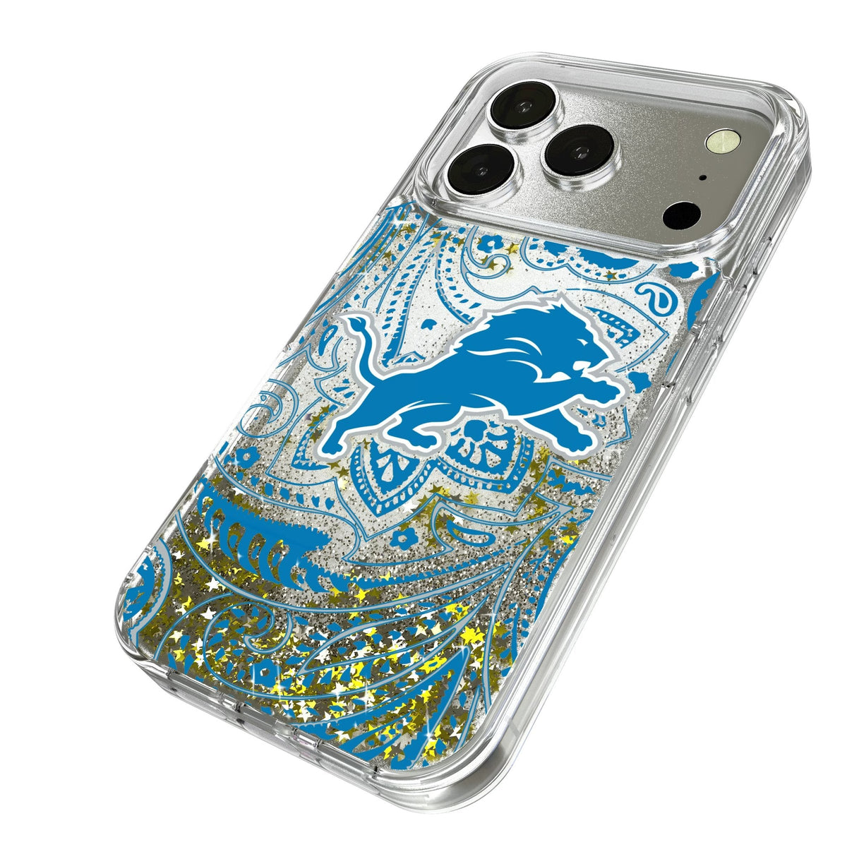 Detroit Lions Paisley Glitter Phone Case for Apple iPhone 17 Series 2