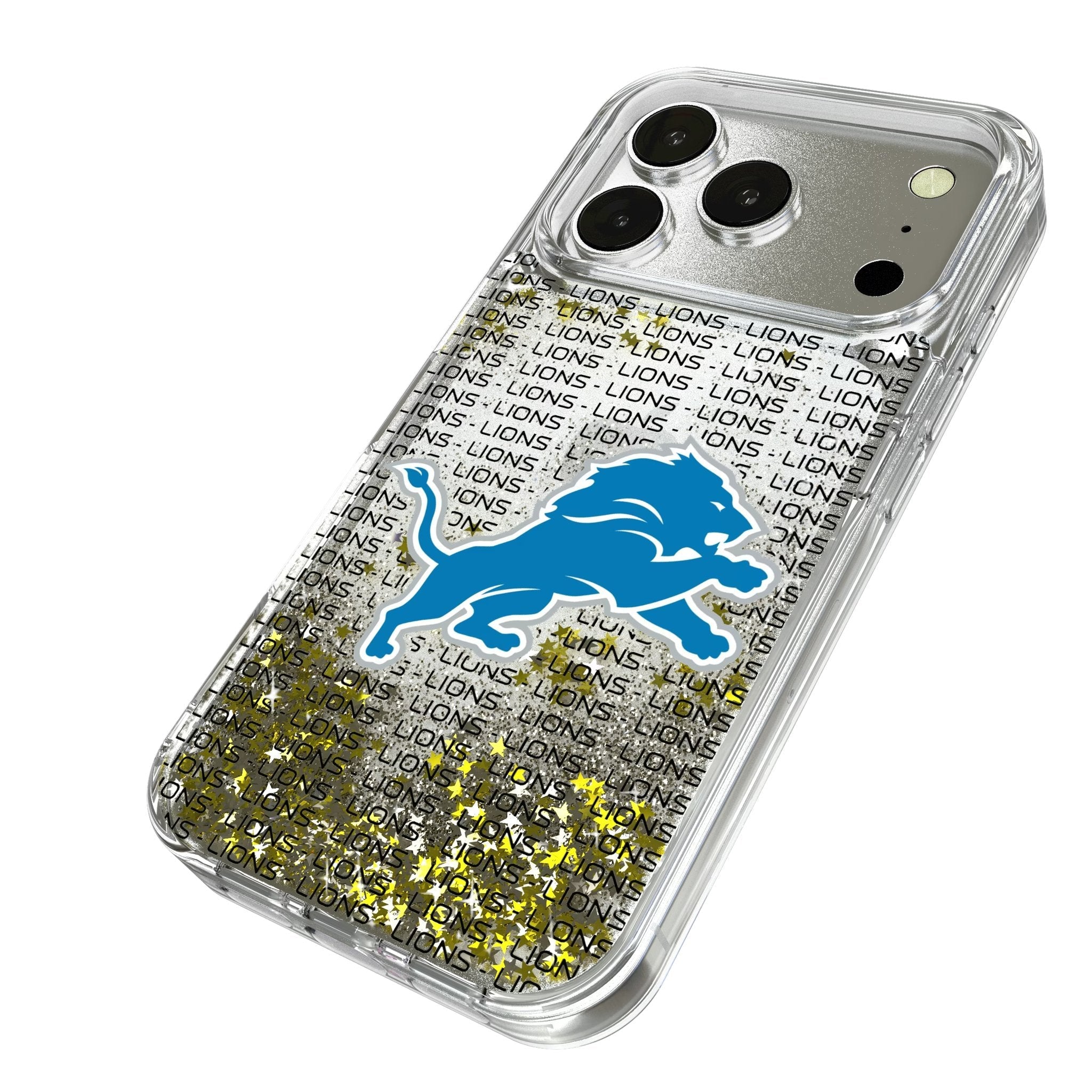 Detroit Lions Text Backdrop Glitter Phone Case for Apple iPhone 17 Series 2