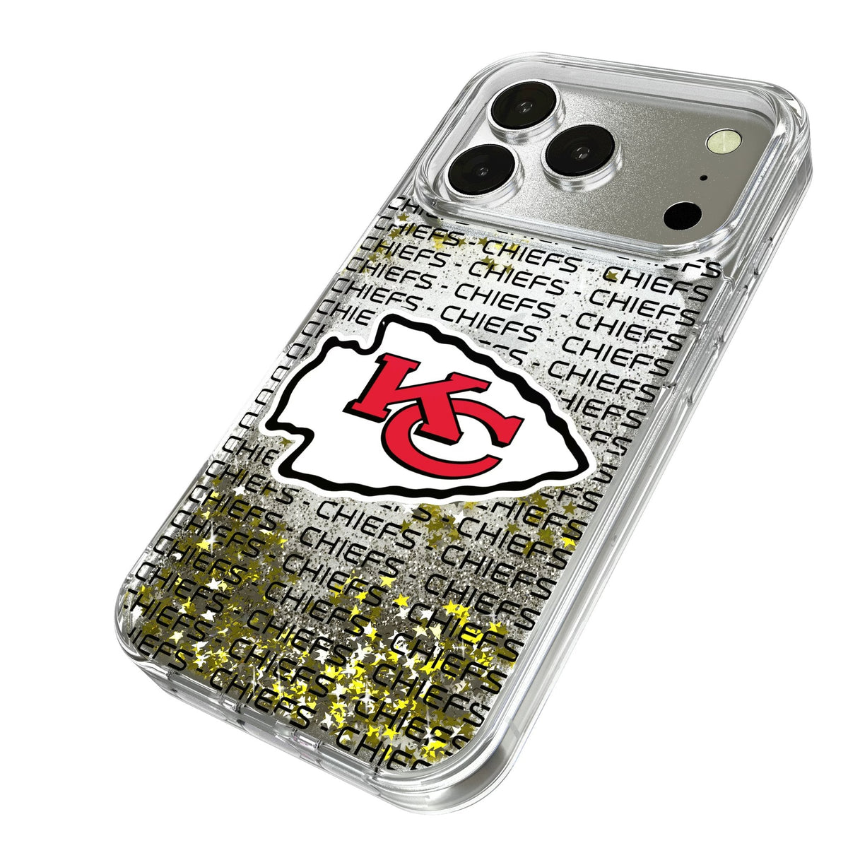 Kansas City Chiefs Text Backdrop Glitter Phone Case for Apple iPhone 17 Series