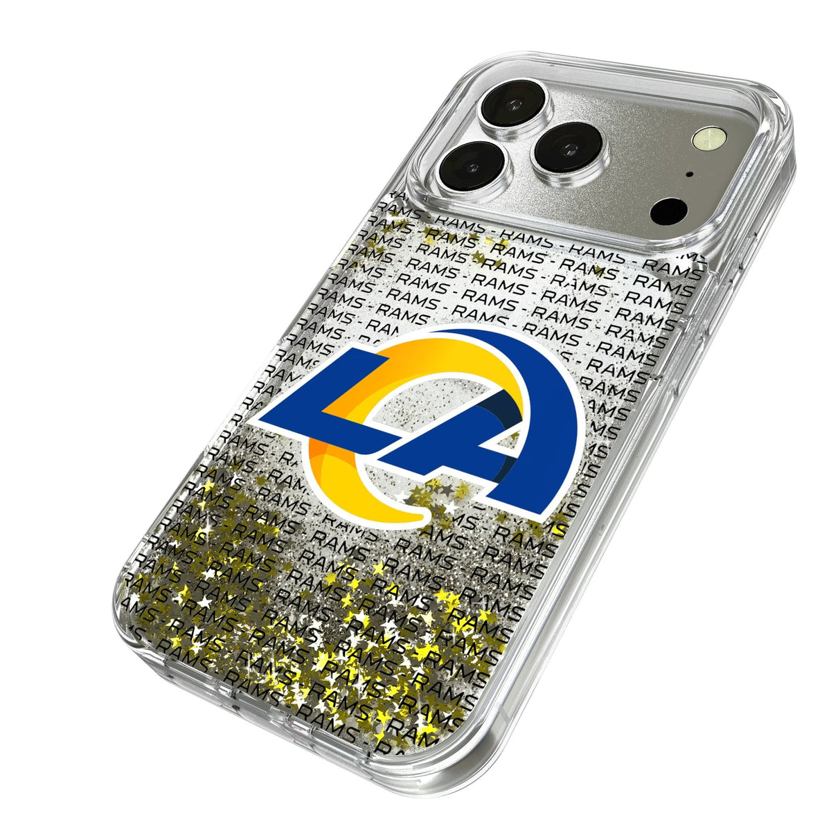 Los Angeles Rams Text Backdrop Glitter Phone Case for Apple iPhone 17 Series 2