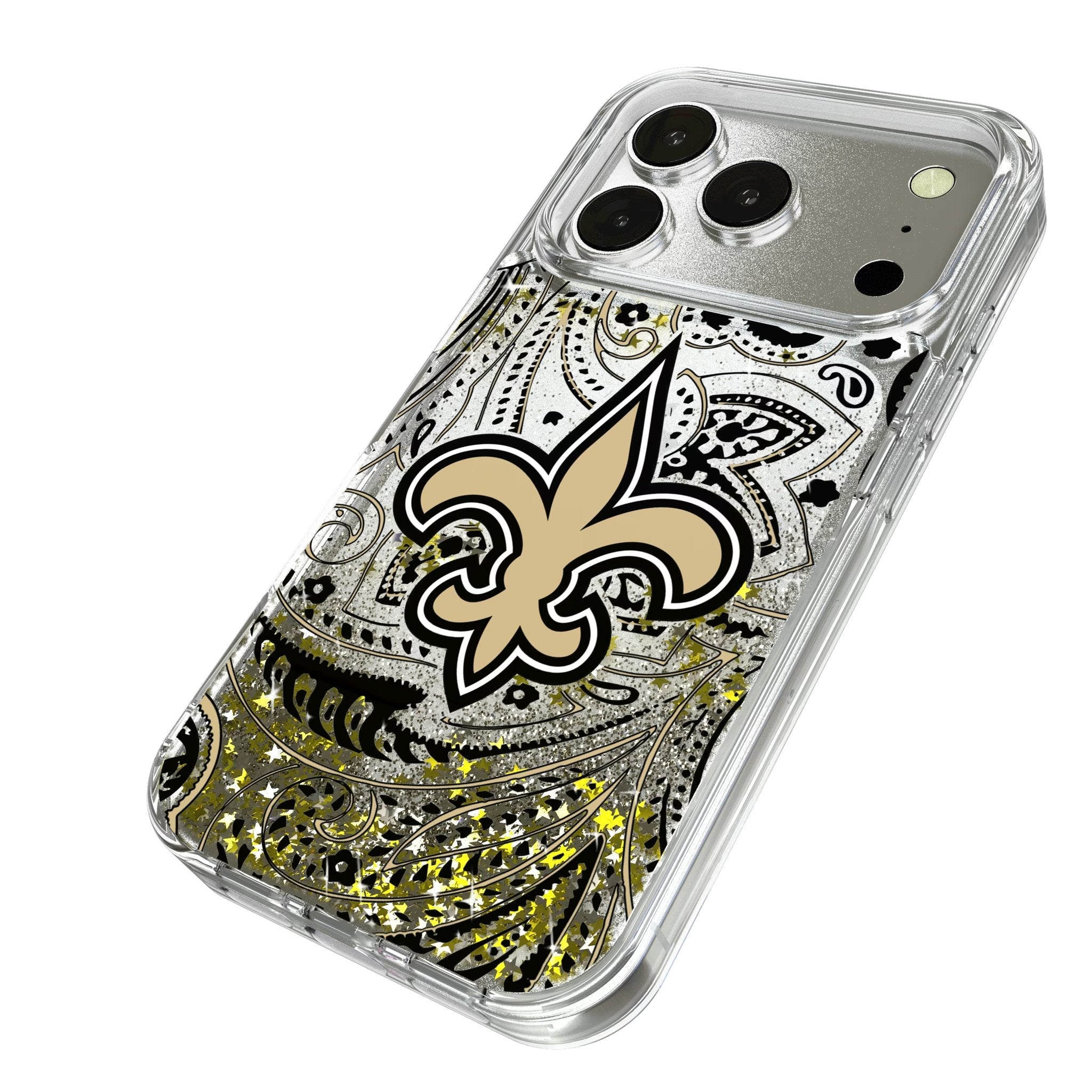 New Orleans Saints Paisley Glitter Phone Case for Apple iPhone 17 Series 2