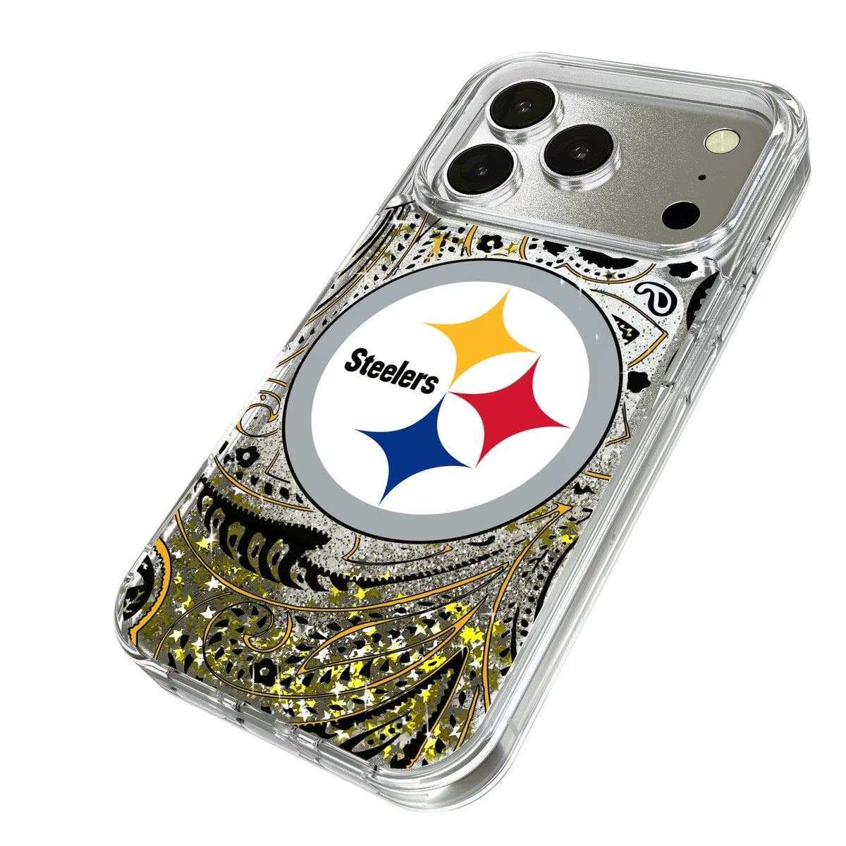 Pittsburgh Steelers Paisley Glitter Phone Case for Apple iPhone 17 Series