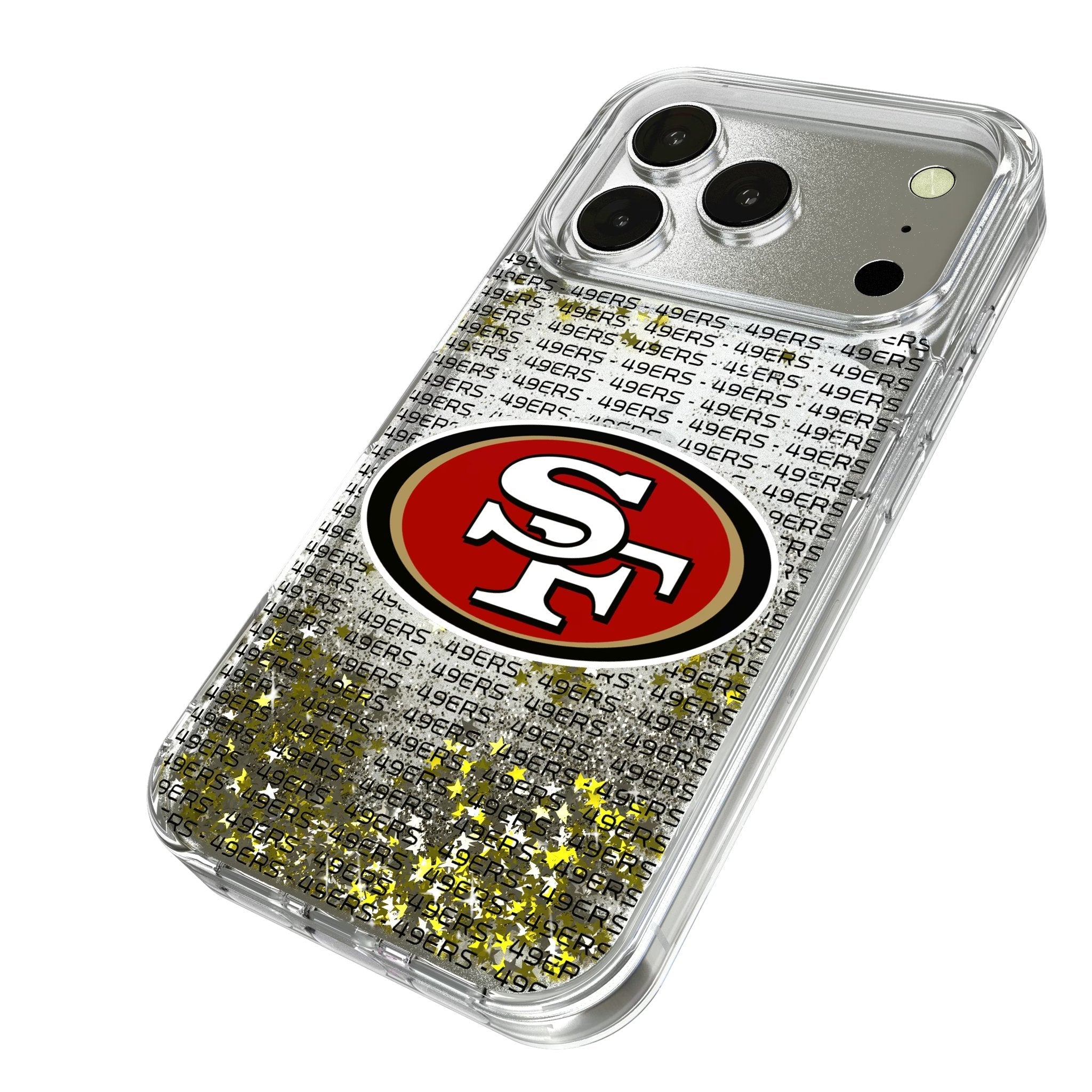 San Francisco 49ers Text Backdrop Glitter Phone Case for Apple iPhone 17 Series 2