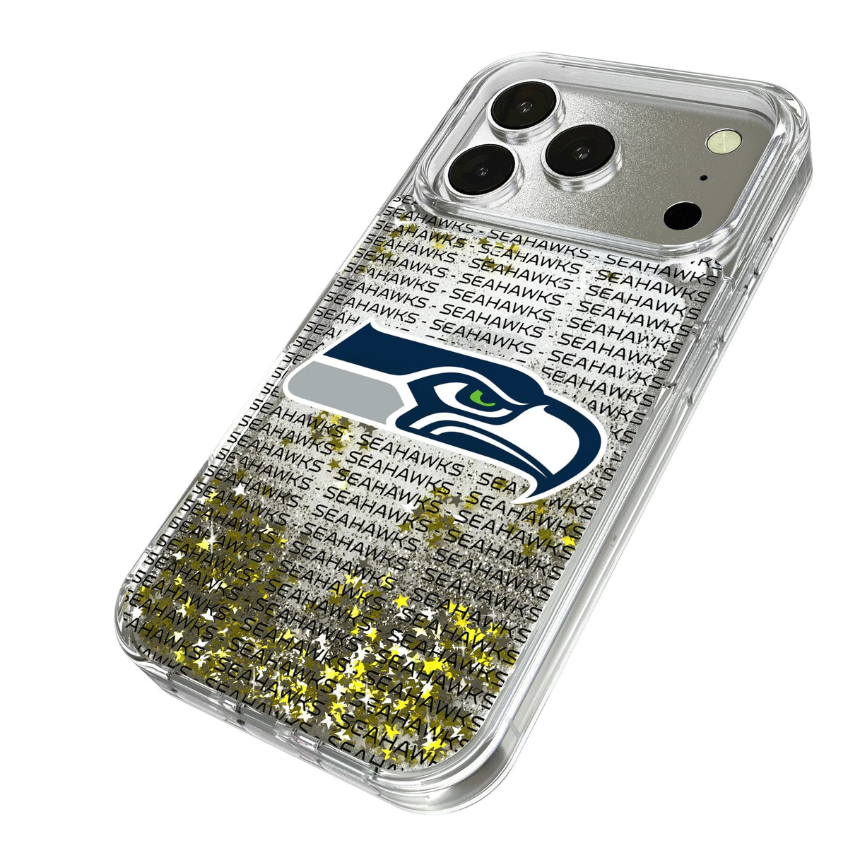 Seattle Seahawks Text Backdrop Glitter Phone Case for Apple iPhone 17 Series
