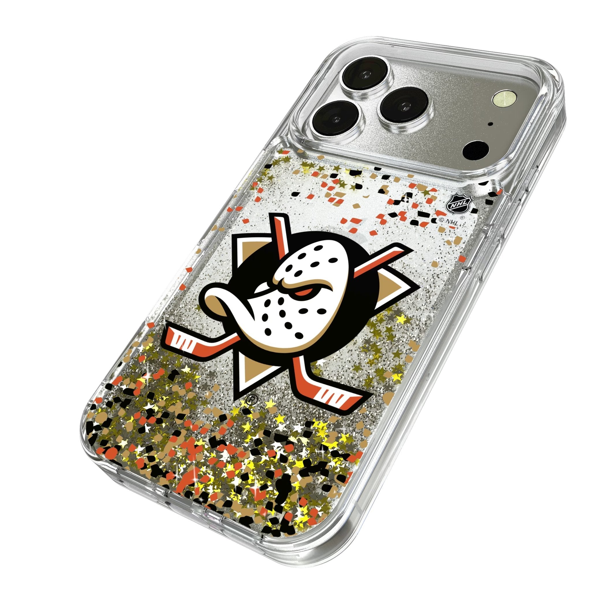 Anaheim Ducks Confetti Glitter Phone Case for Apple iPhone 17 Series