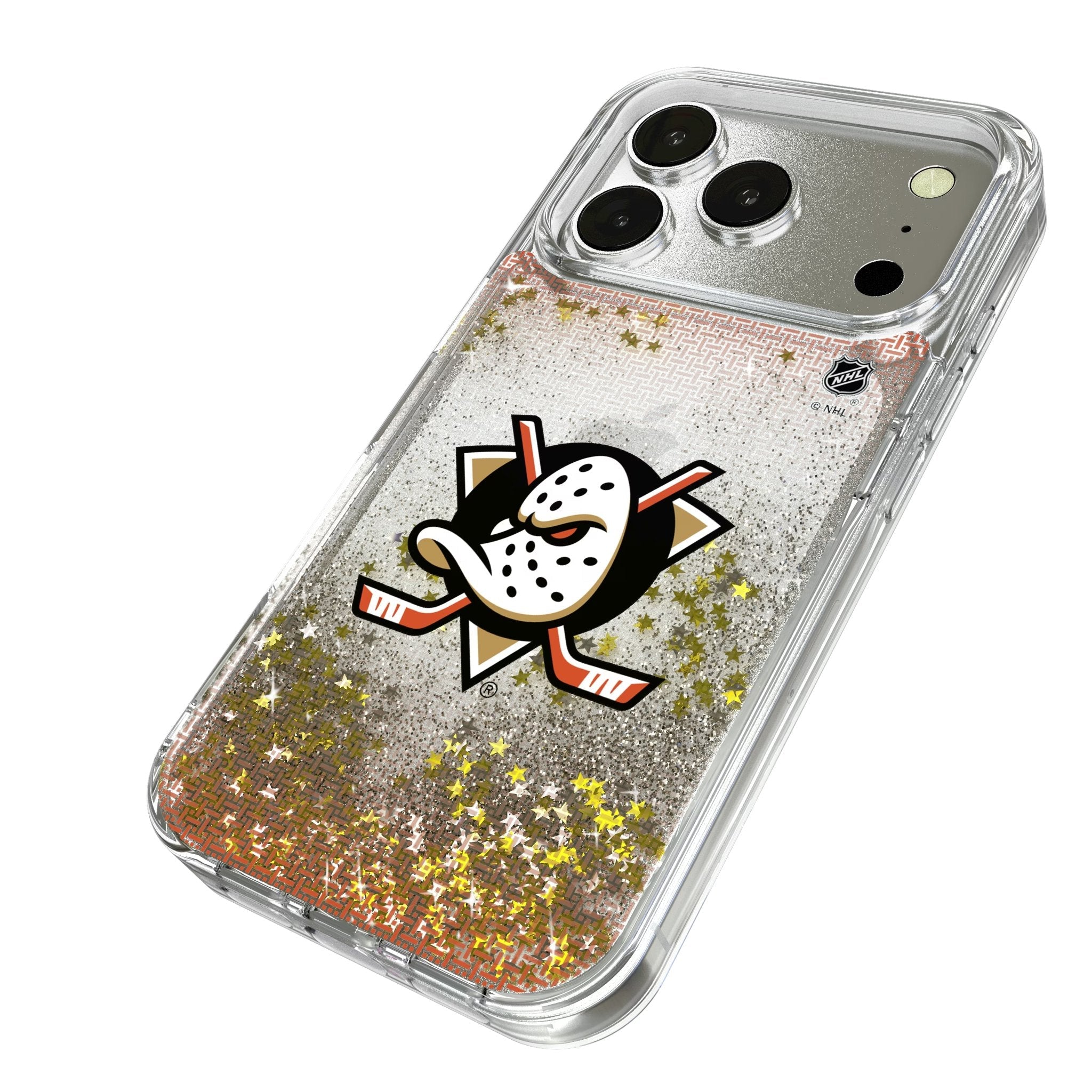 Anaheim Ducks Linen Glitter Phone Case for Apple iPhone 17 Series 2