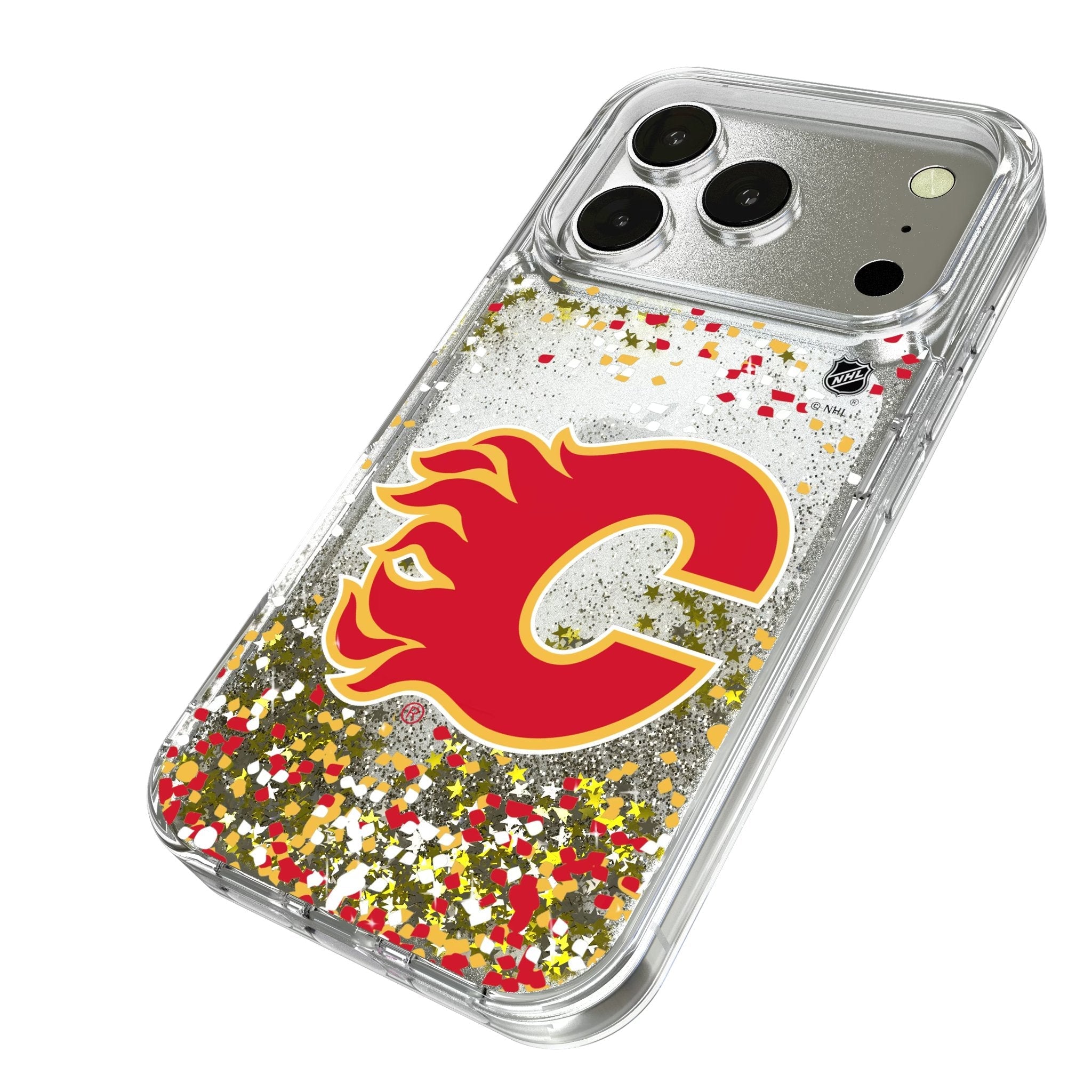 Calgary Flames Confetti Glitter Phone Case for Apple iPhone 17 Series