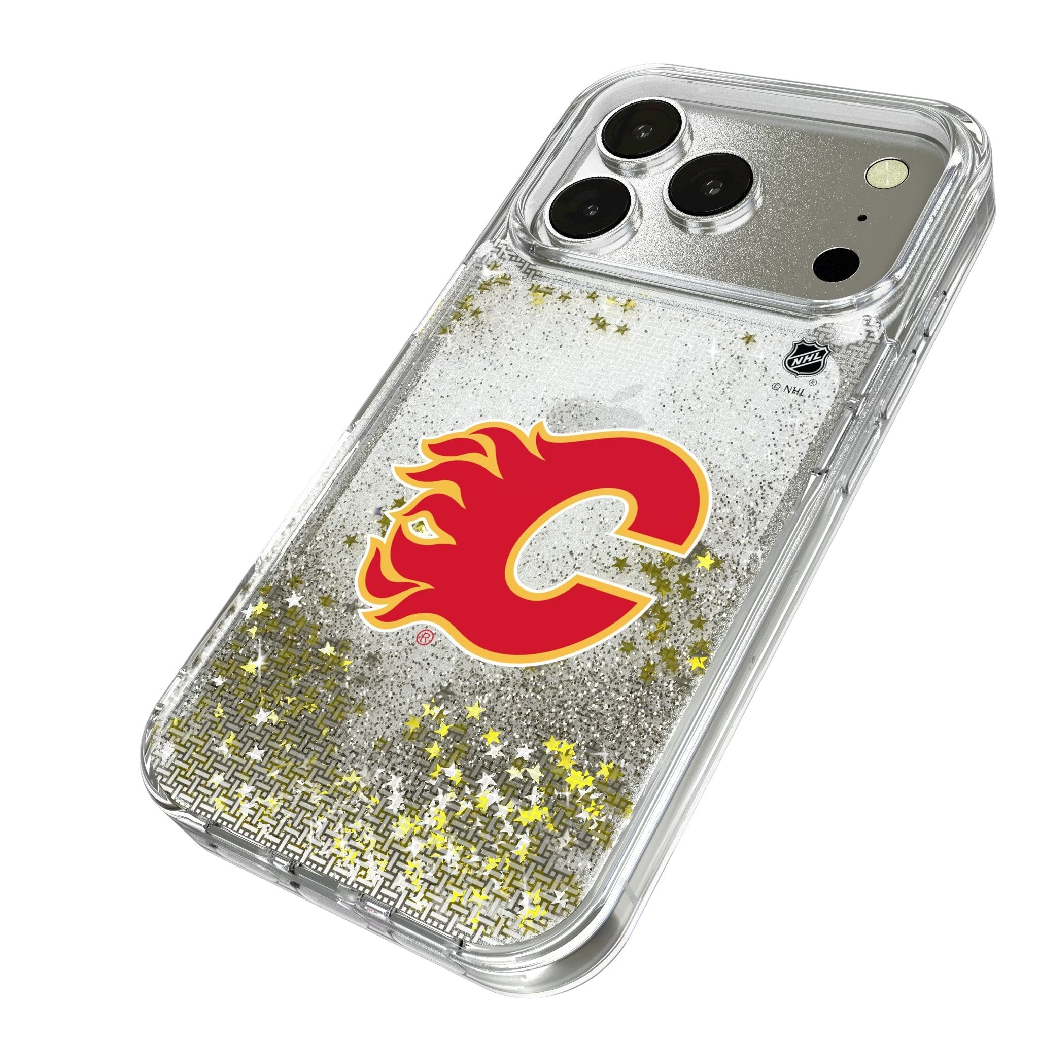 Calgary Flames Linen Glitter Phone Case for Apple iPhone 17 Series