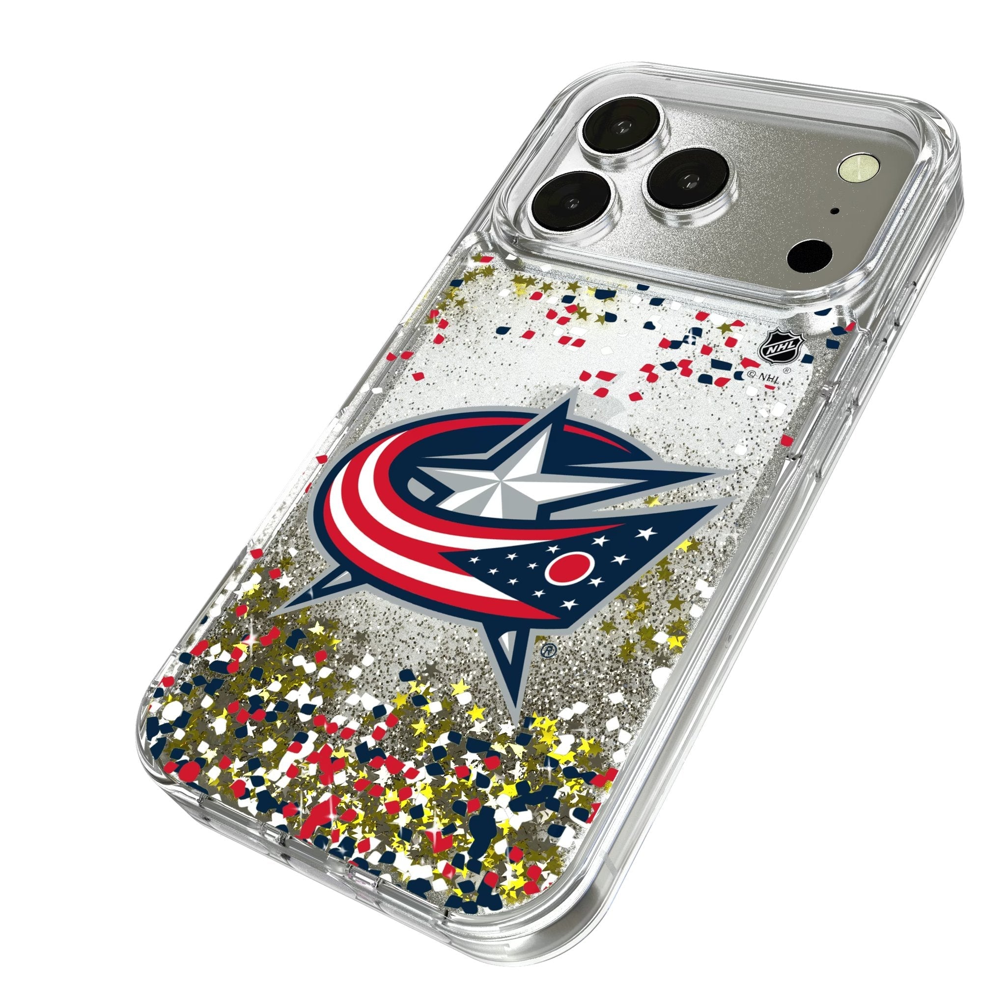 Columbus Blue Jackets Confetti Glitter Phone Case for Apple iPhone 17 Series