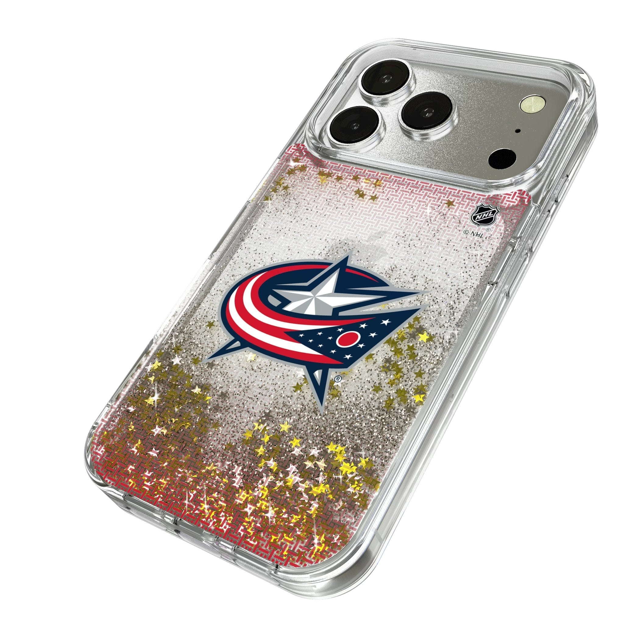 Columbus Blue Jackets Linen Glitter Phone Case for Apple iPhone 17 Series