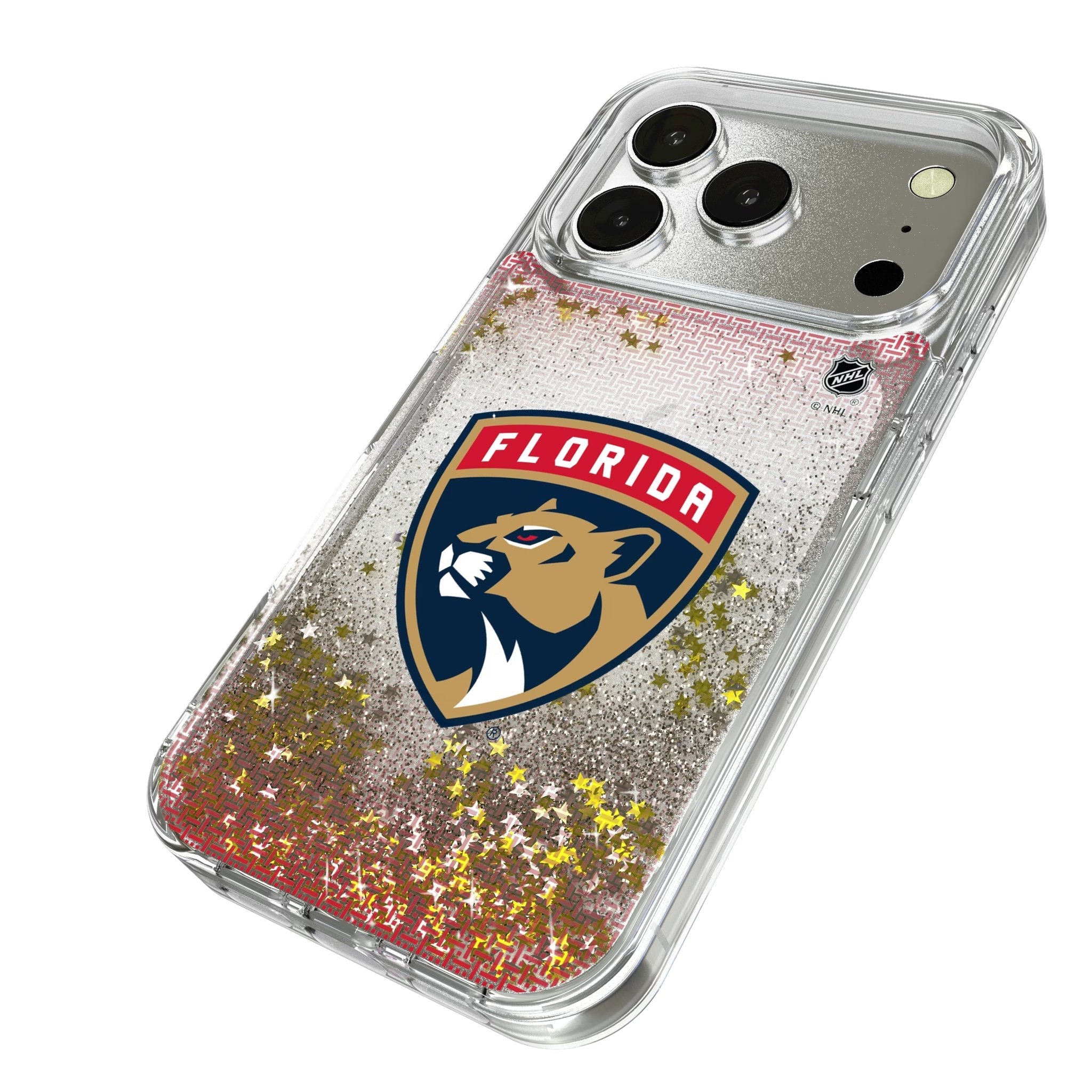 Florida Panthers Linen Glitter Phone Case for Apple iPhone 17 Series