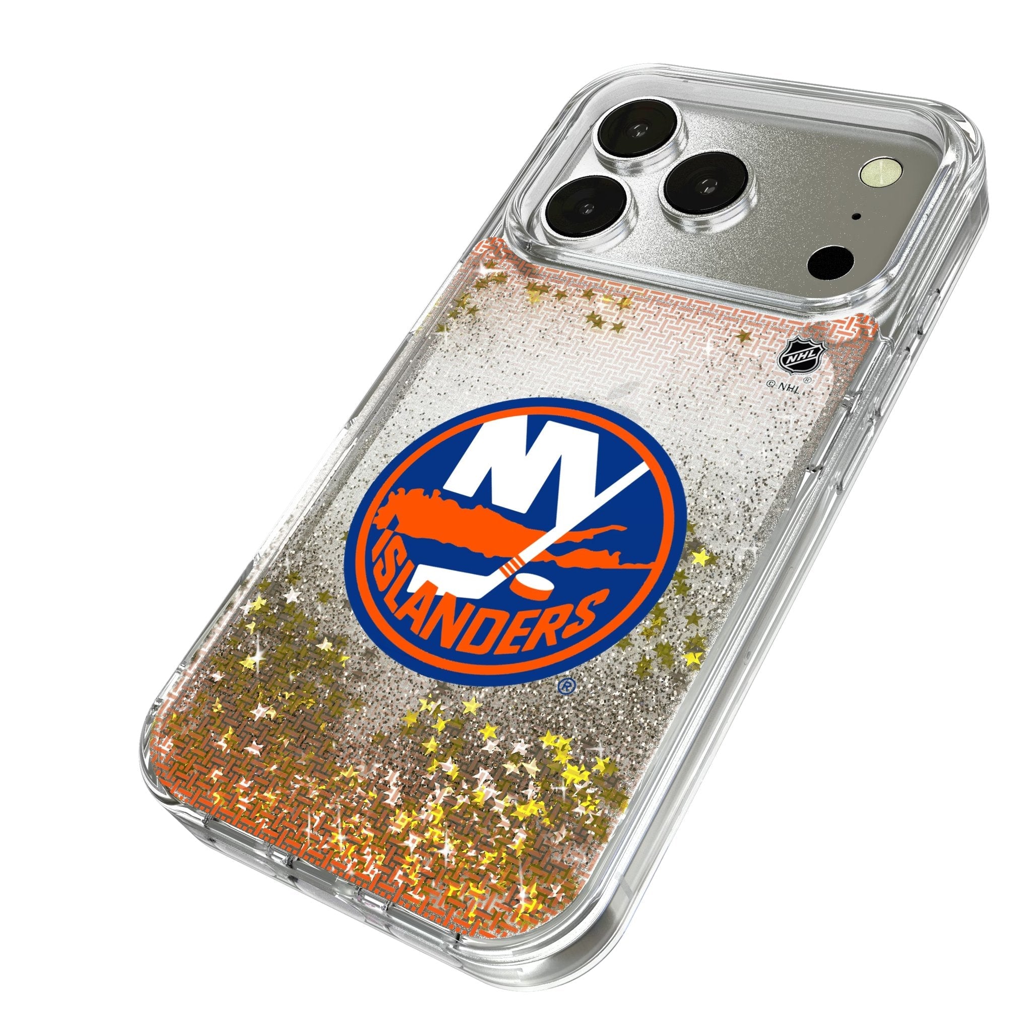 New York Islanders Linen Glitter Phone Case for Apple iPhone 17 Series