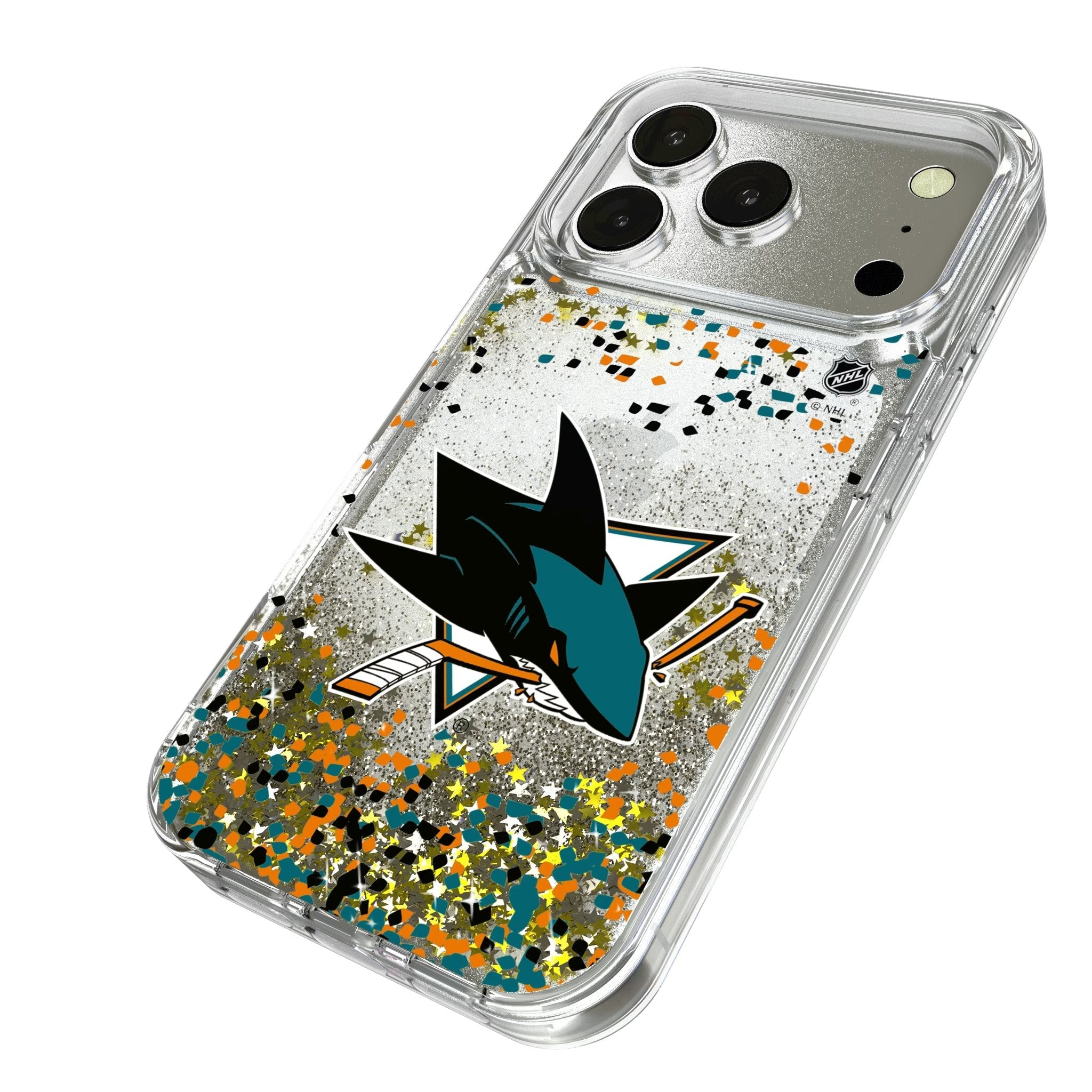 San Jose Sharks Confetti Glitter Phone Case for Apple iPhone 17 Series